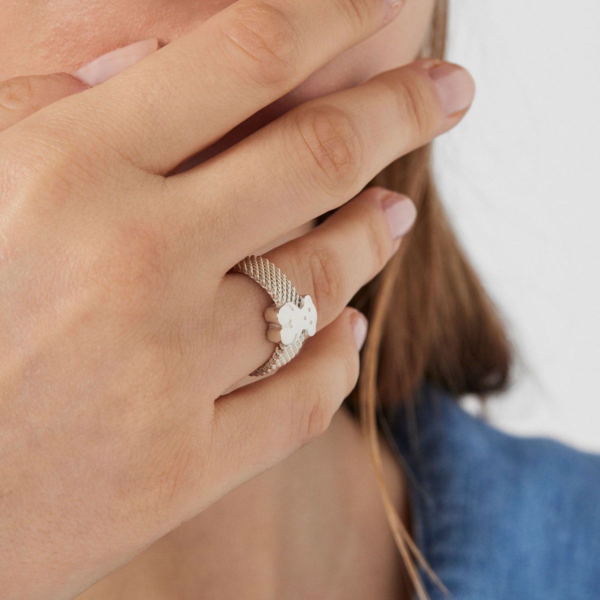 TOUS - Anillo De Plata Motivo Oso Estrecho