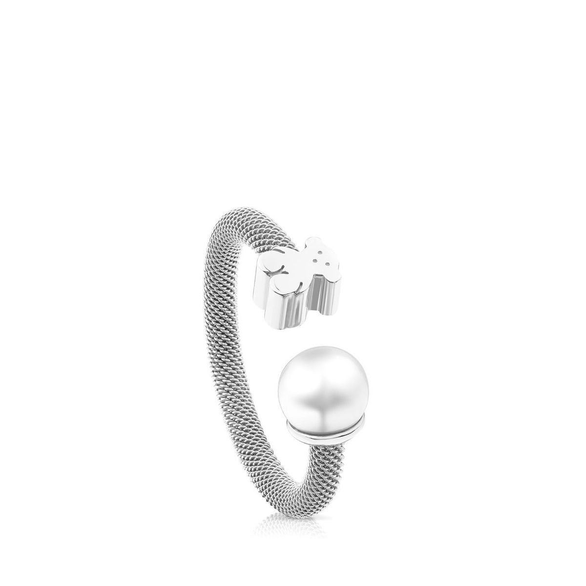 TOUS - Anillo De Plata  Perla Cultivada Mediano