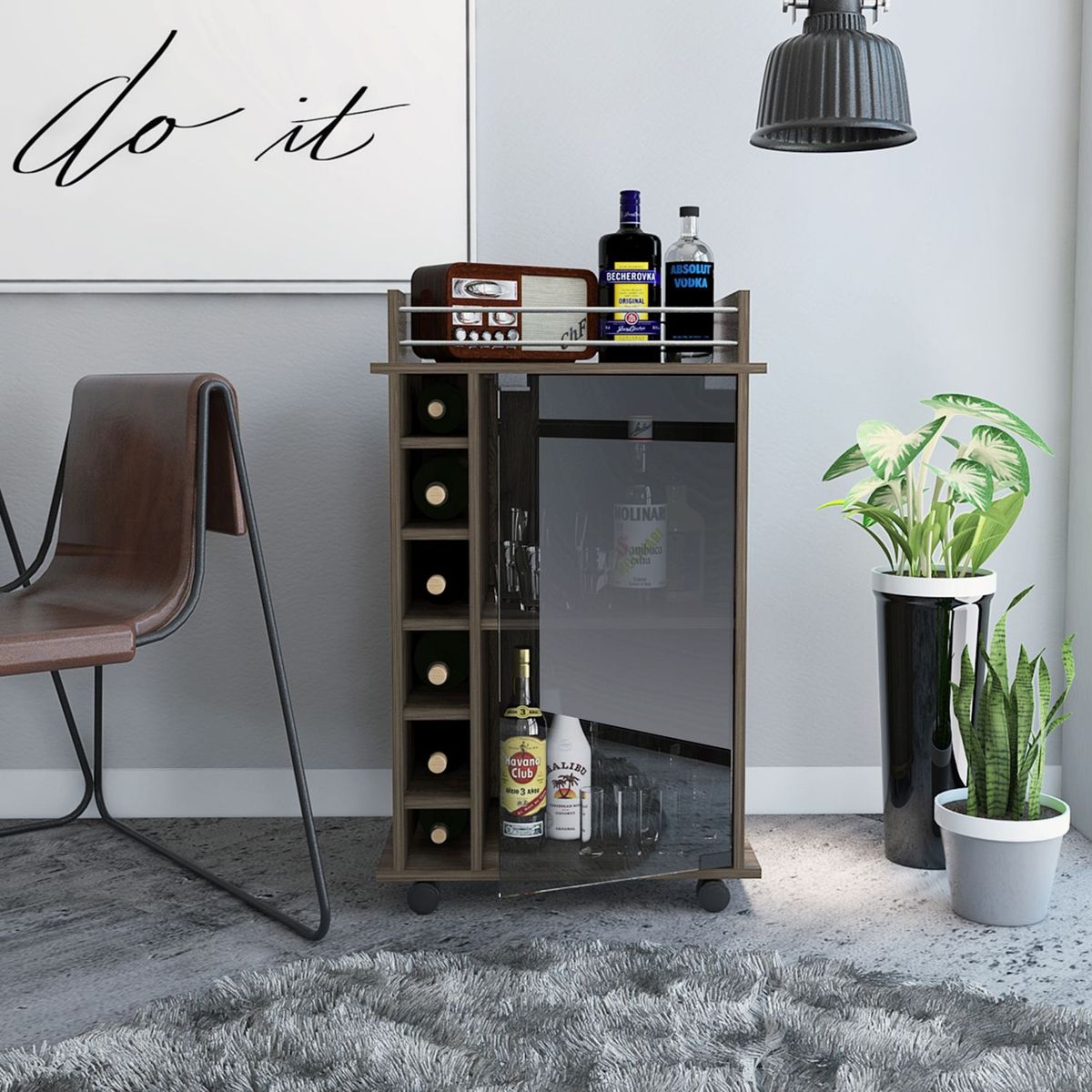 TUHOME - Bar Dukat 1 Puerta (porta Botellas)