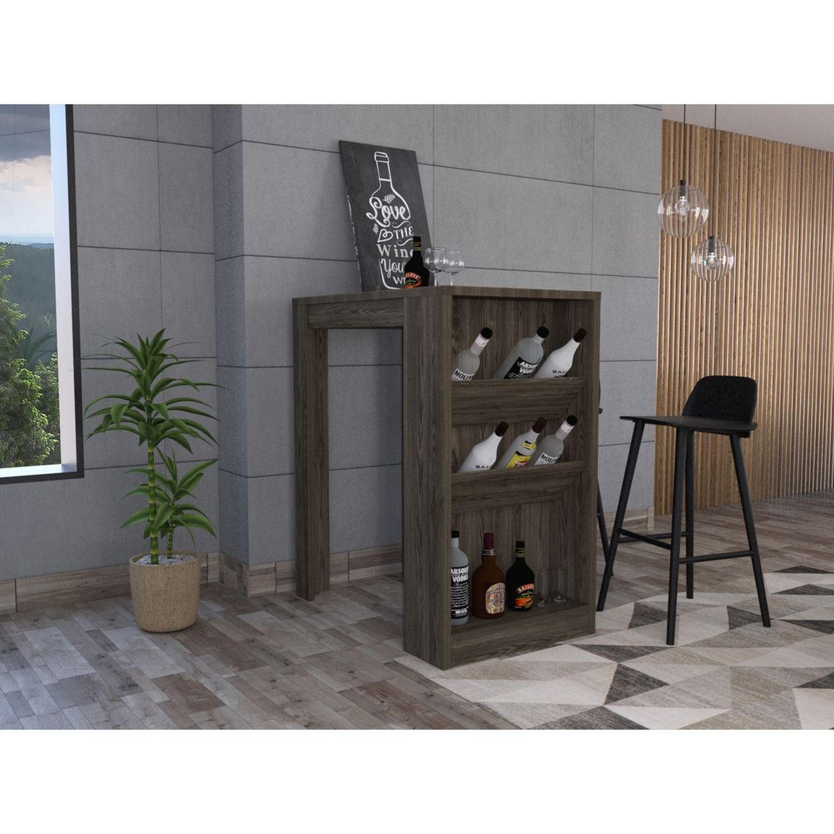 TUHOME - Mesa Bar Syrah Coñac