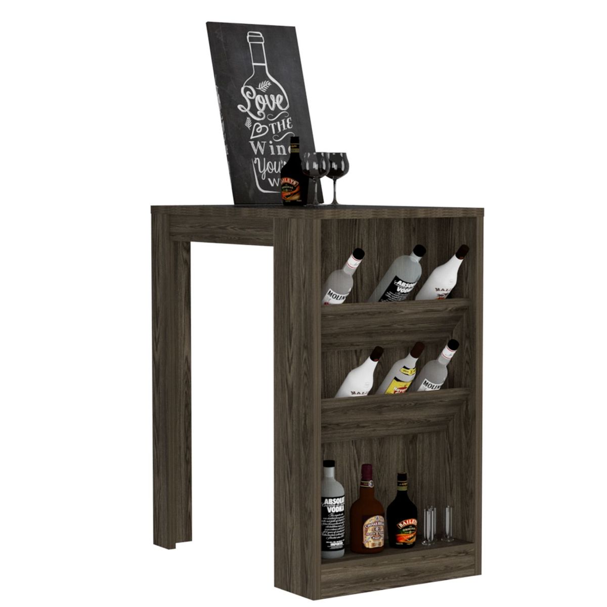 TUHOME - Mesa Bar Syrah Coñac