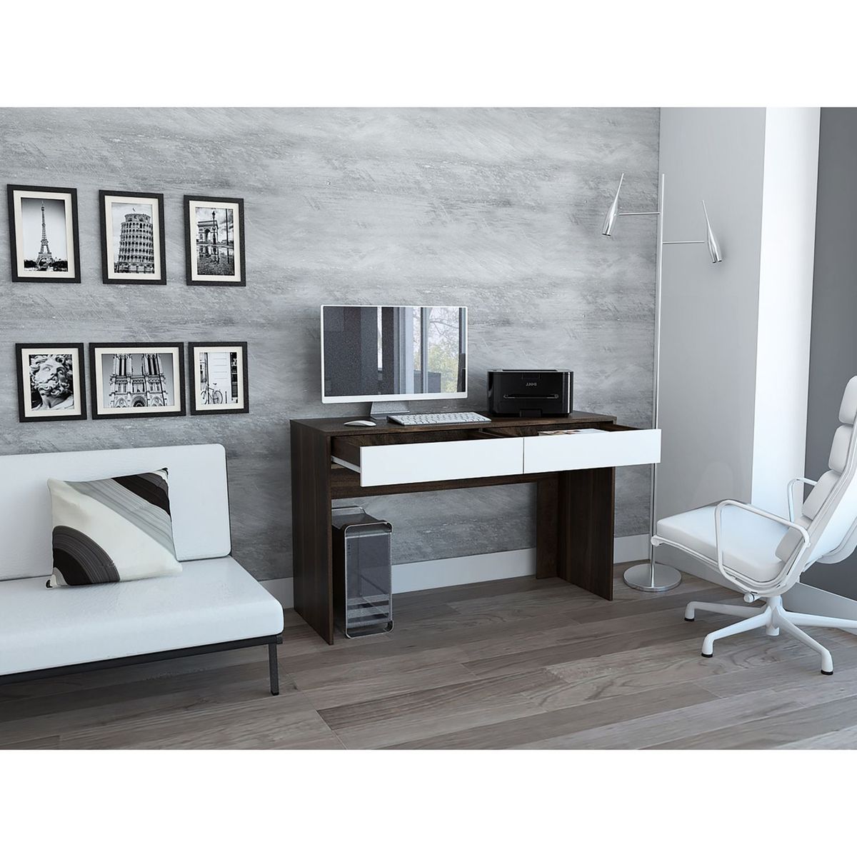 TUHOME - Escritorio de Oficina 2 Cajones Acre