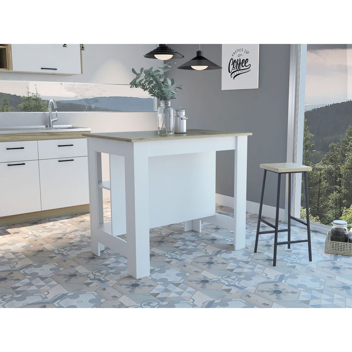 TUHOME - Mesa Cocina Kitchen  Blanco Nev