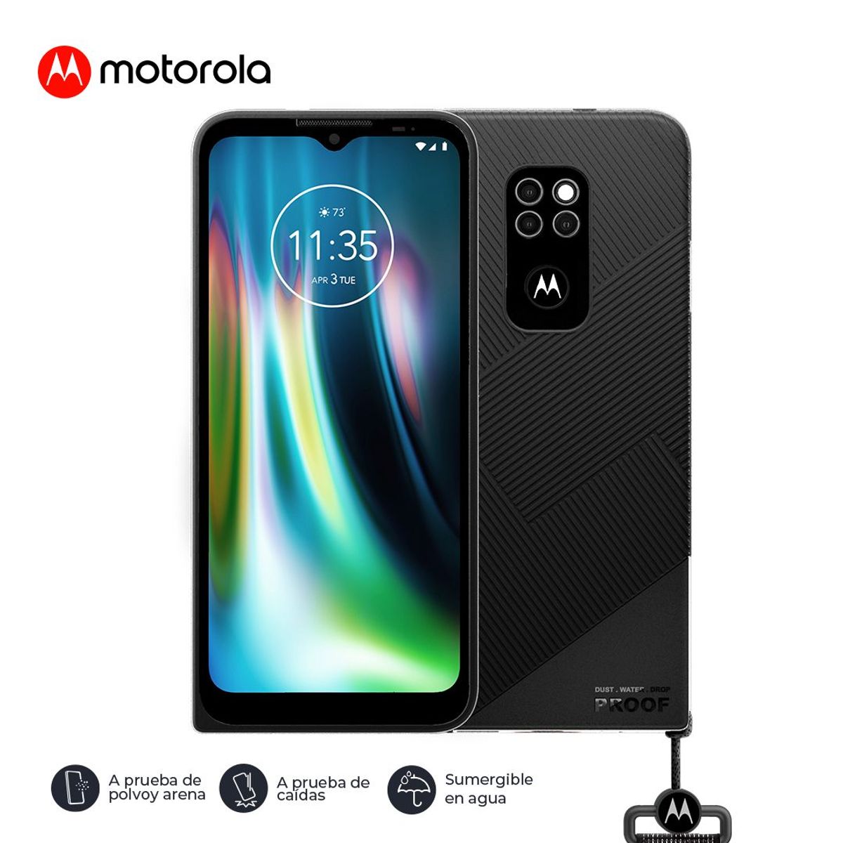 MOTOROLA - CELULAR MOTOROLA DEFY DUAL SIM 4+64GB RESISTENTE IP68 BLACK