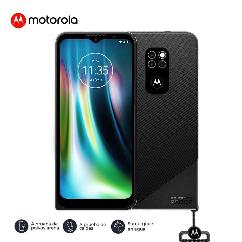 MOTOROLA - CELULAR MOTOROLA DEFY DUAL SIM 4+64GB RESISTENTE IP68 BLACK