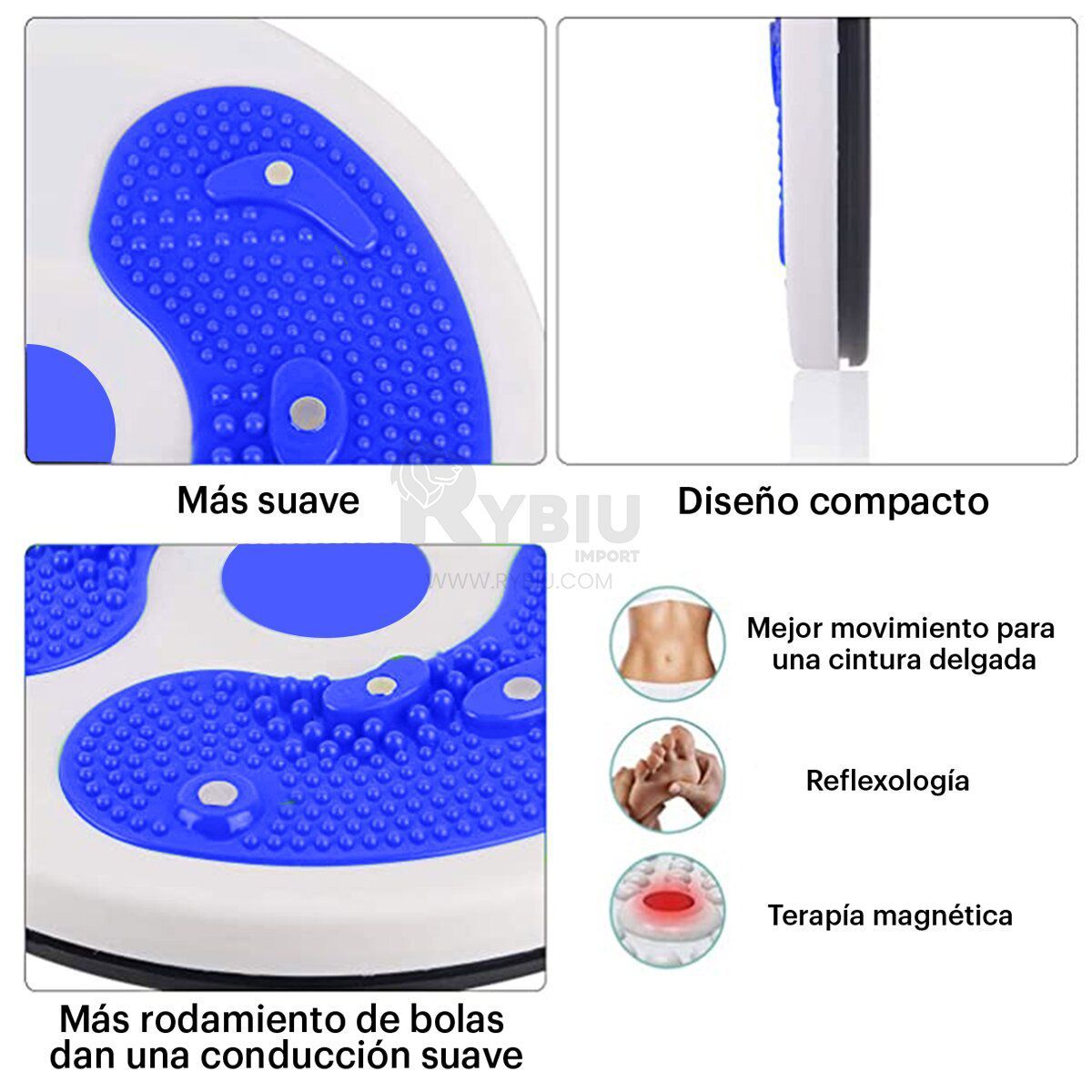 GENERICO - Disco Giratorio con Ligas Moldear Cintura Azul