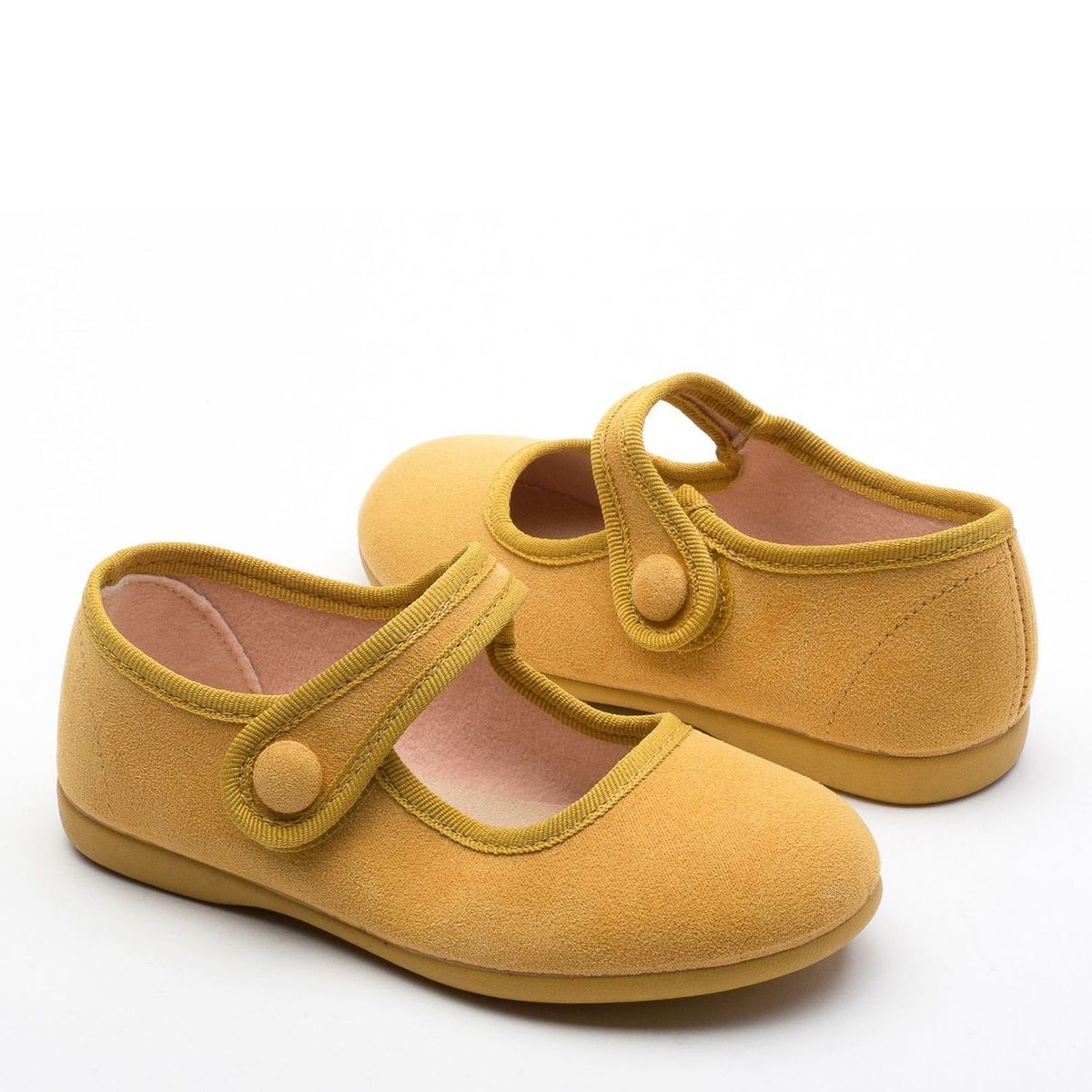 TOKOLATE - Ballerinas Niña Tokolate Mercedita Boton Pega Pega Serratex
