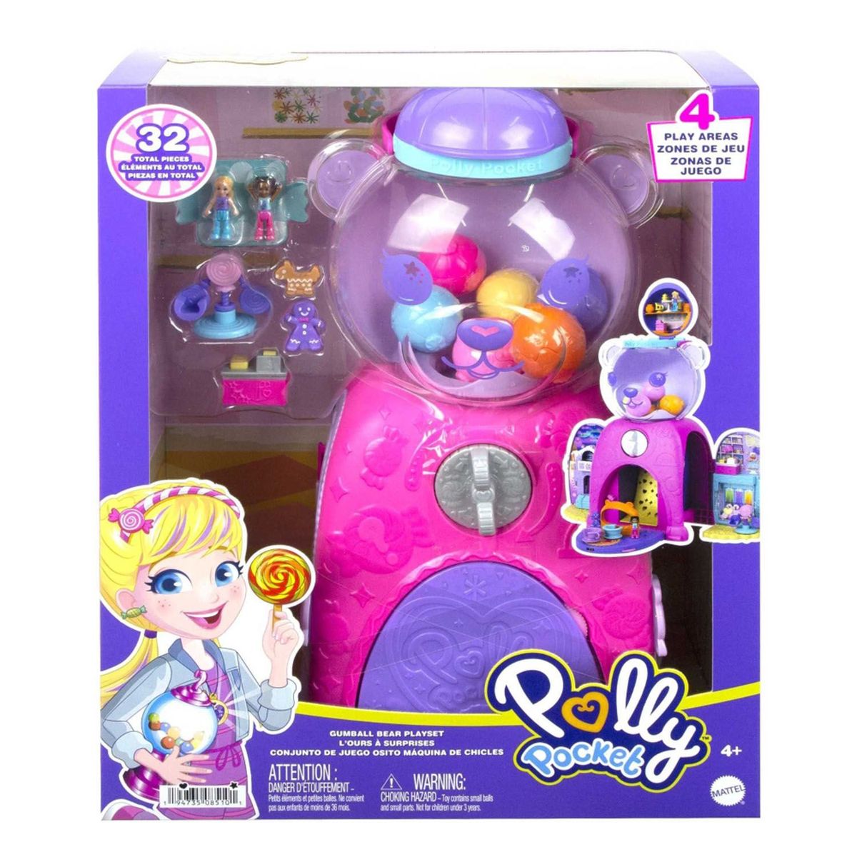 POLLY POCKET - Muñeca Compacto de Máquina de Dulces Osito