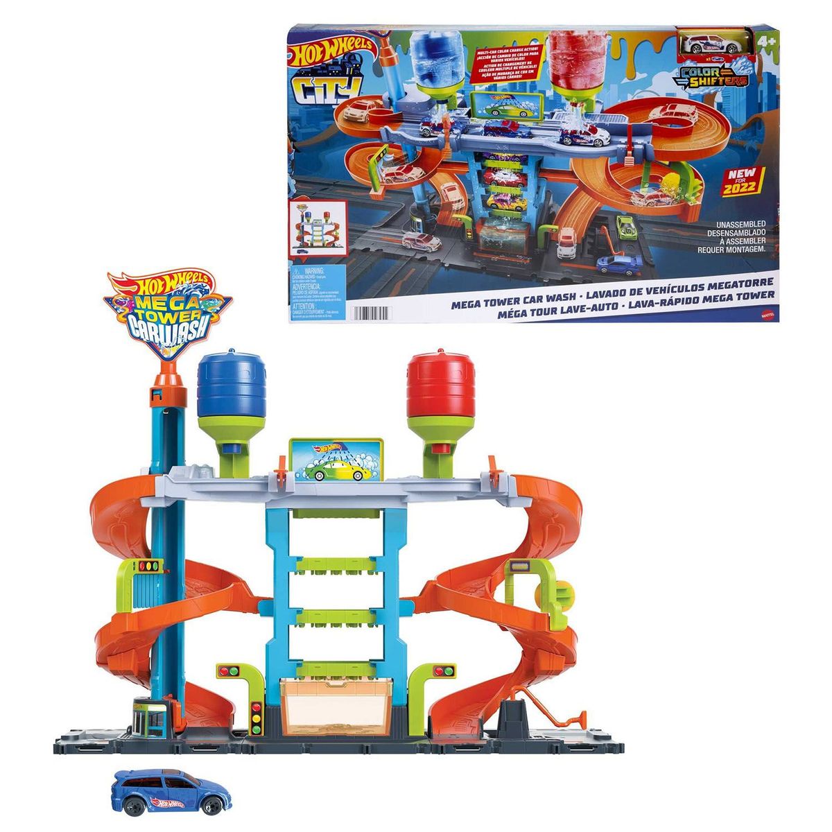 HOT WHEELS - Pista Hot Wheels Autolavado Mega Torre Con Vehículo