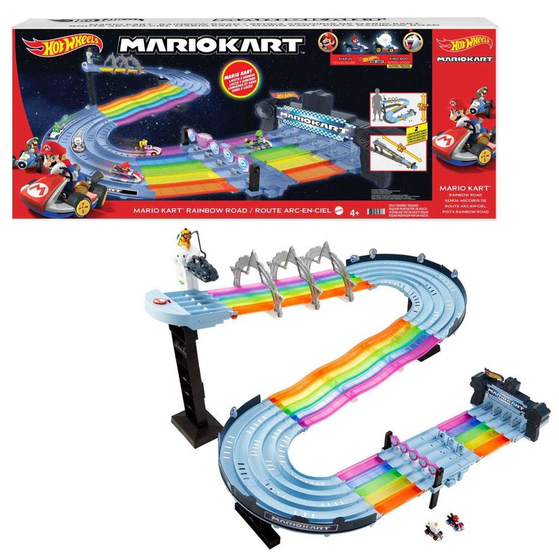 HOT WHEELS - Pista Hot Wheels Mario Kart Rainbow Road Arcoíris