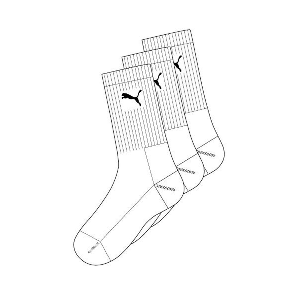 PUMA - Pack x3 Medias Deportivas Crew Sock Unisex