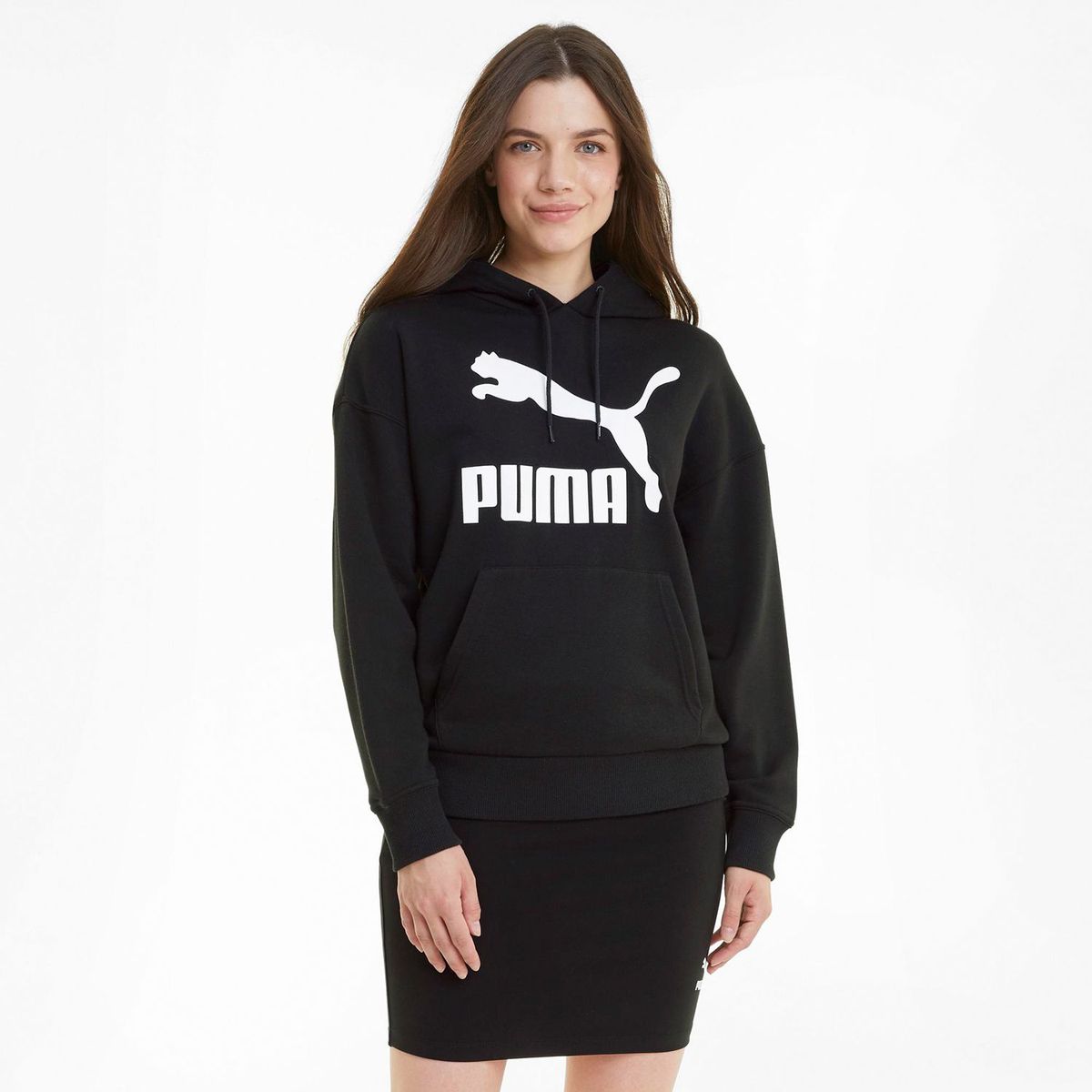 PUMA - Polera Deportiva Classics Logo Hoodie Mujer