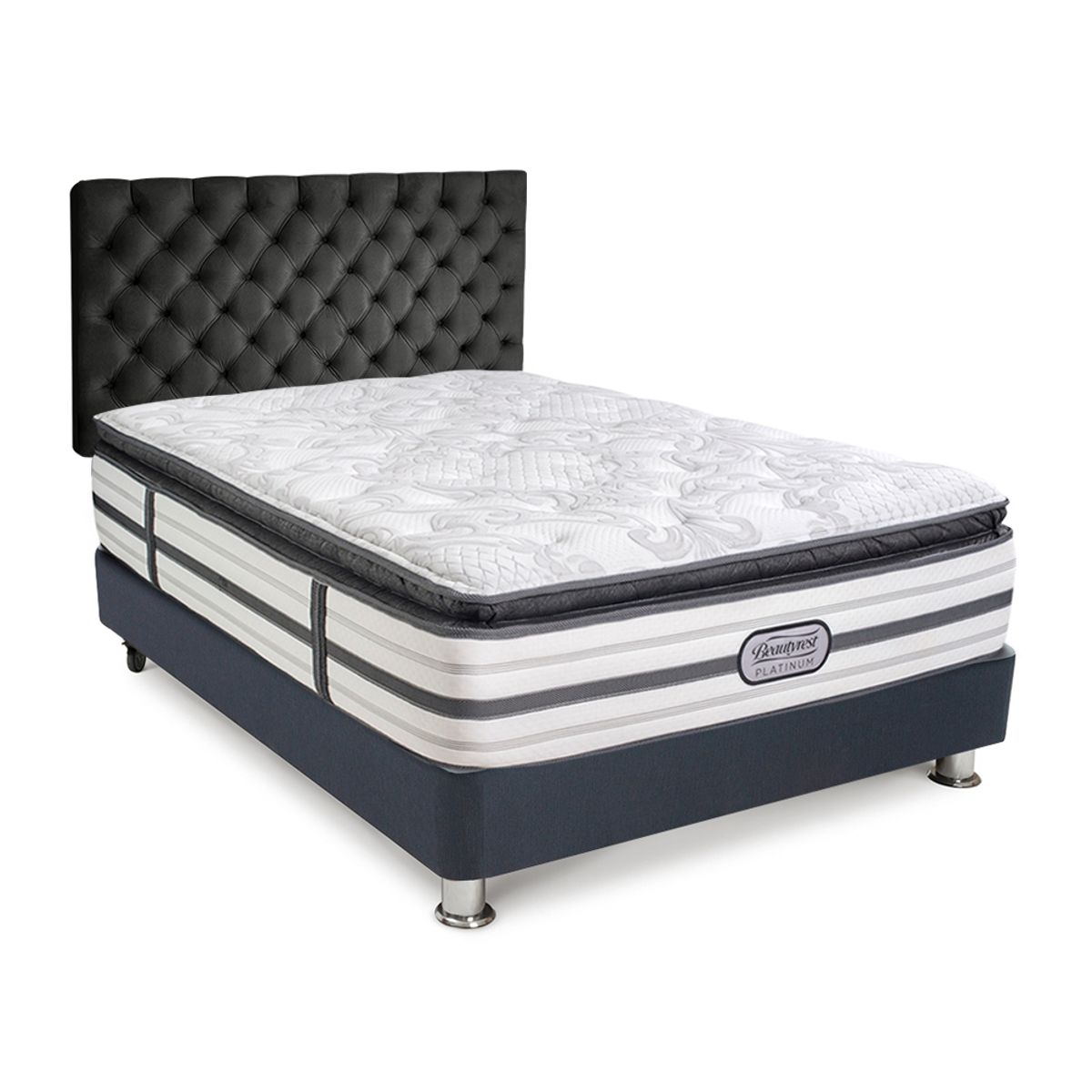 BEAUTYREST SIMMONS - Dormitorio Platinum Lord 2 Plz + 2 Almohadas