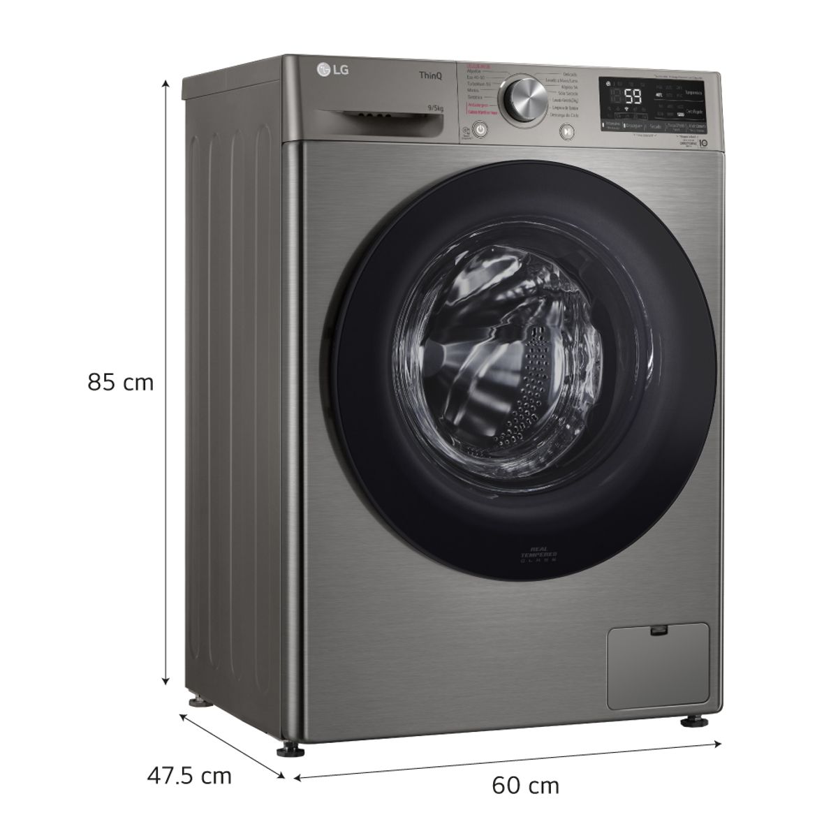 LG - Lavaseca WD9PVC4S6 9/5 Kg AI DD Carga Frontal Plateado LG