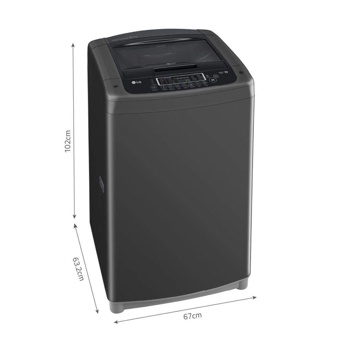 LG - Lavadora WT19BPB 19Kg Smart Motion Carga Superior Negro Claro LG