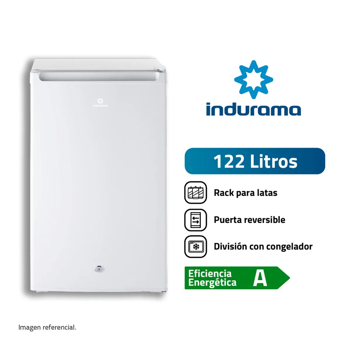 INDURAMA - Frigobar 122L Blanco RI-159BL