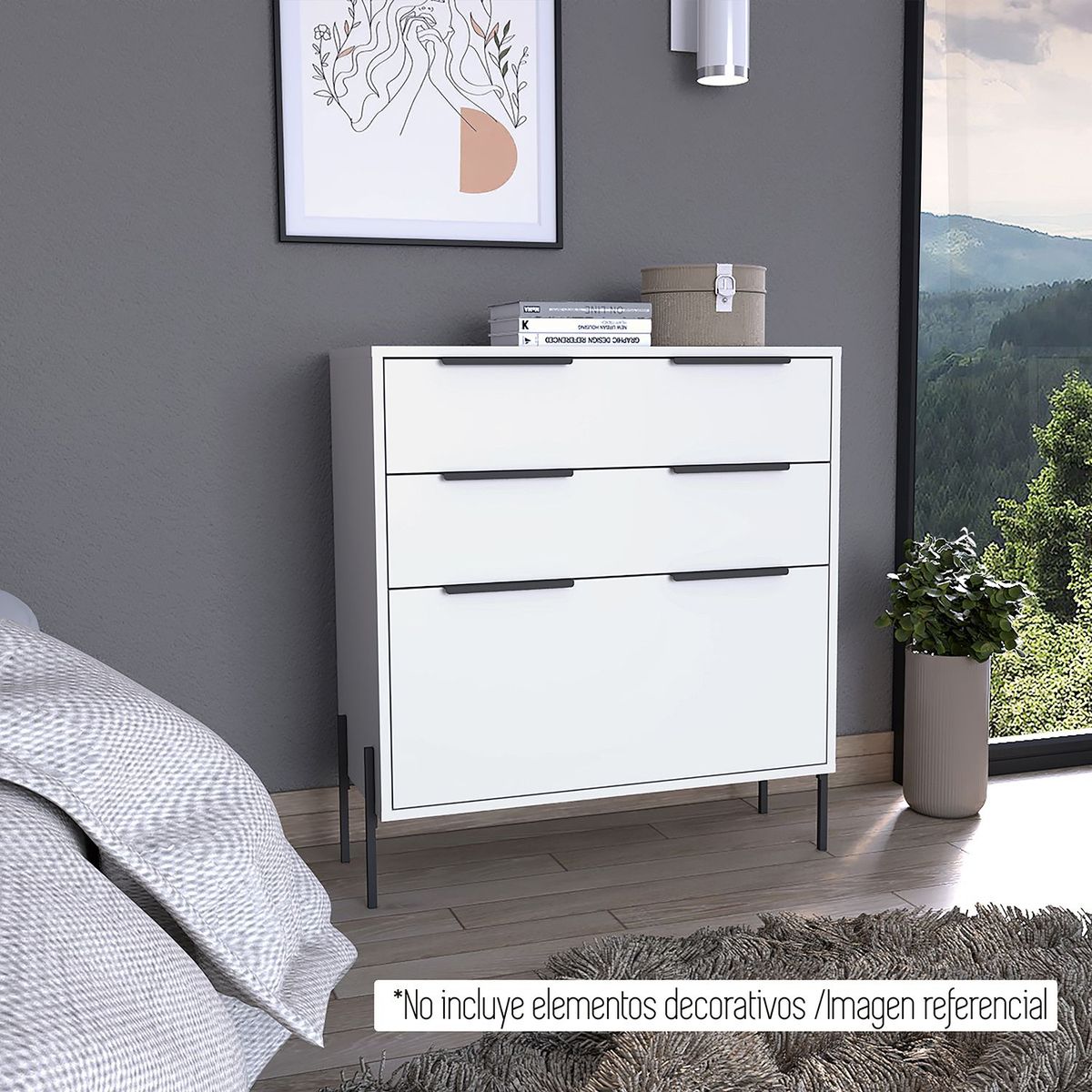 TUHOME - Cómoda con Cajones Collectión Blanca