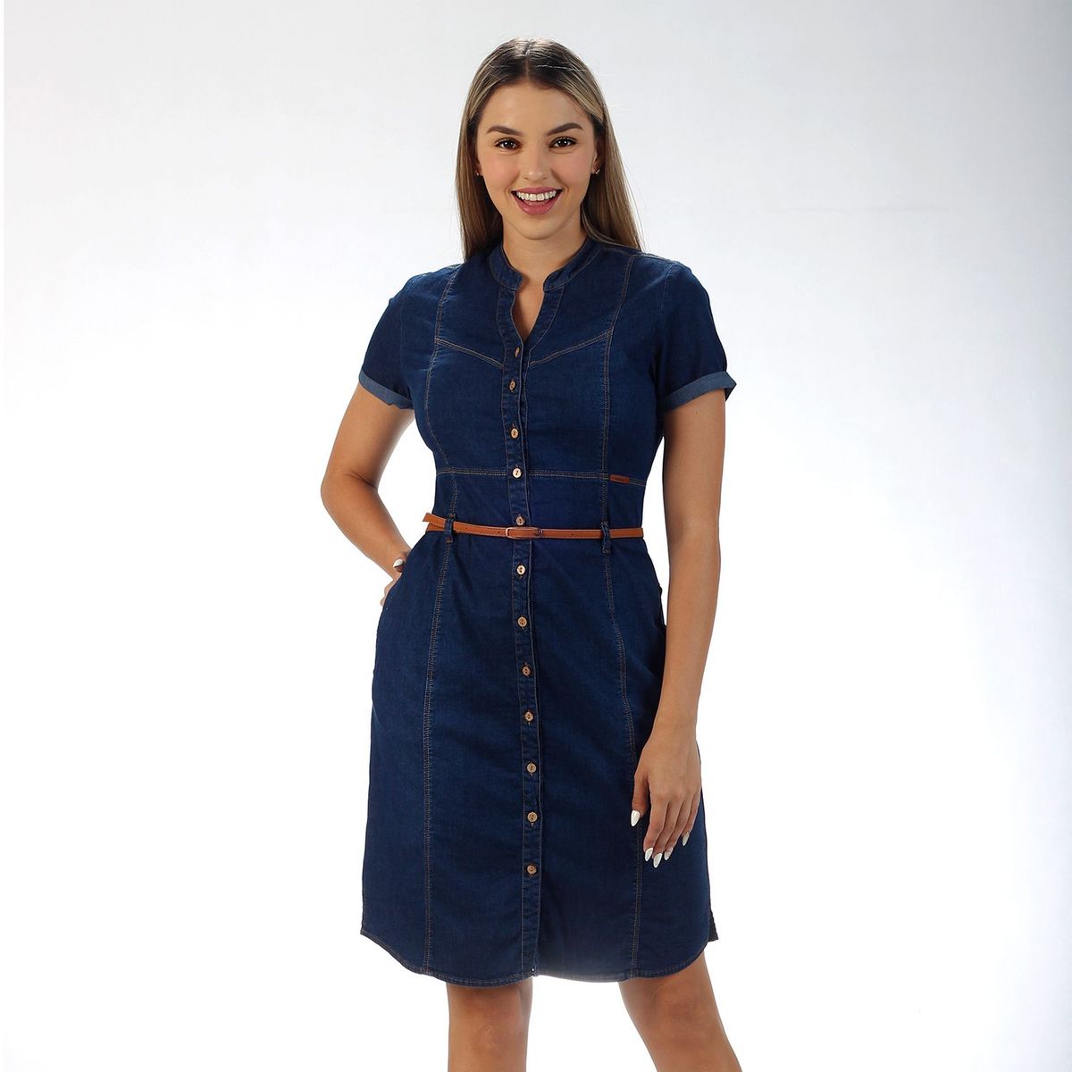 FORDAN JEANS - Vestido MIDI Casual Denim Mujer Fordan Jeans