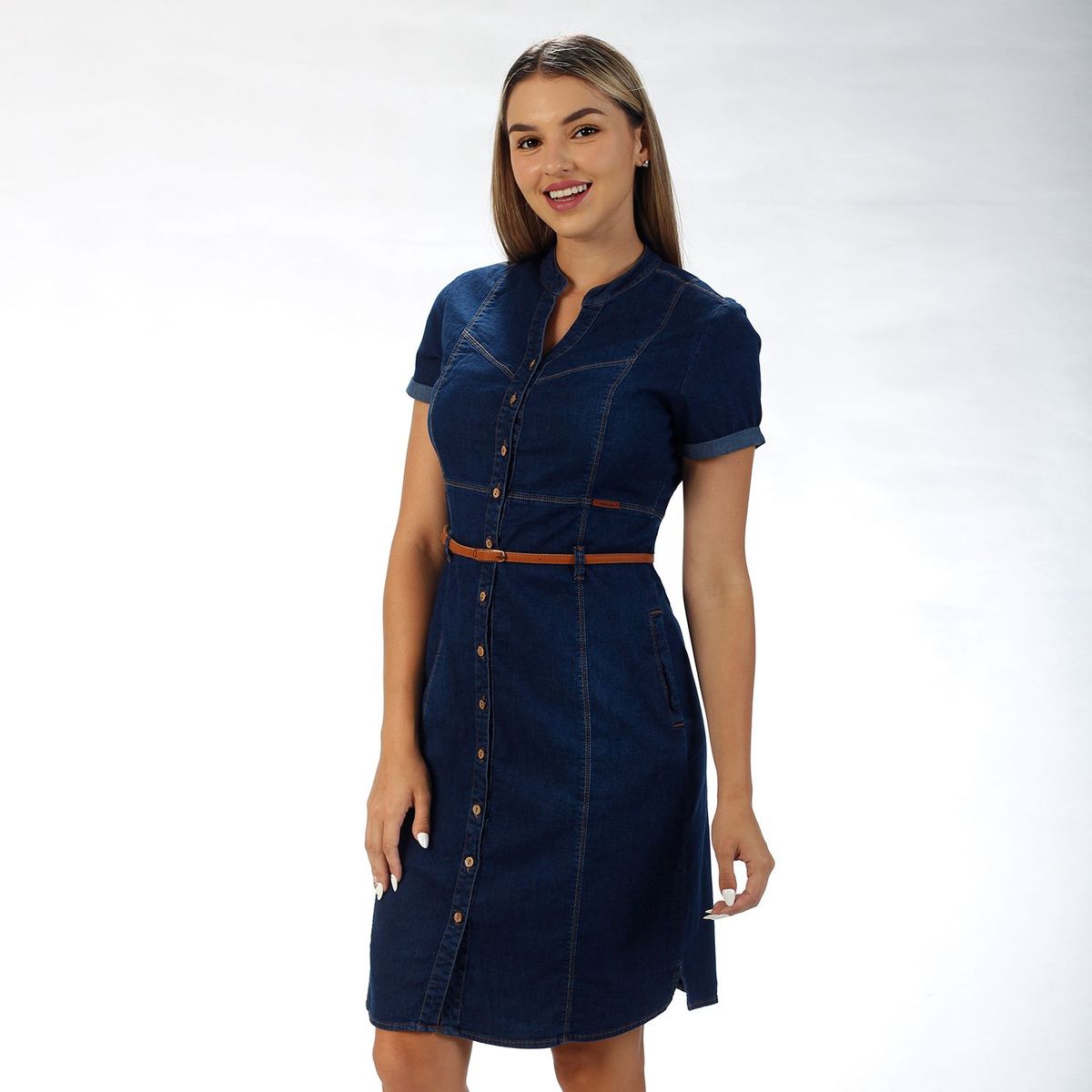 FORDAN JEANS - Vestido MIDI Casual Denim Mujer Fordan Jeans