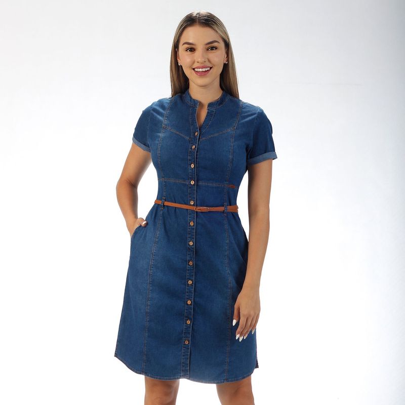 FORDAN JEANS - Vestido MIDI Casual Denim Mujer Fordan Jeans