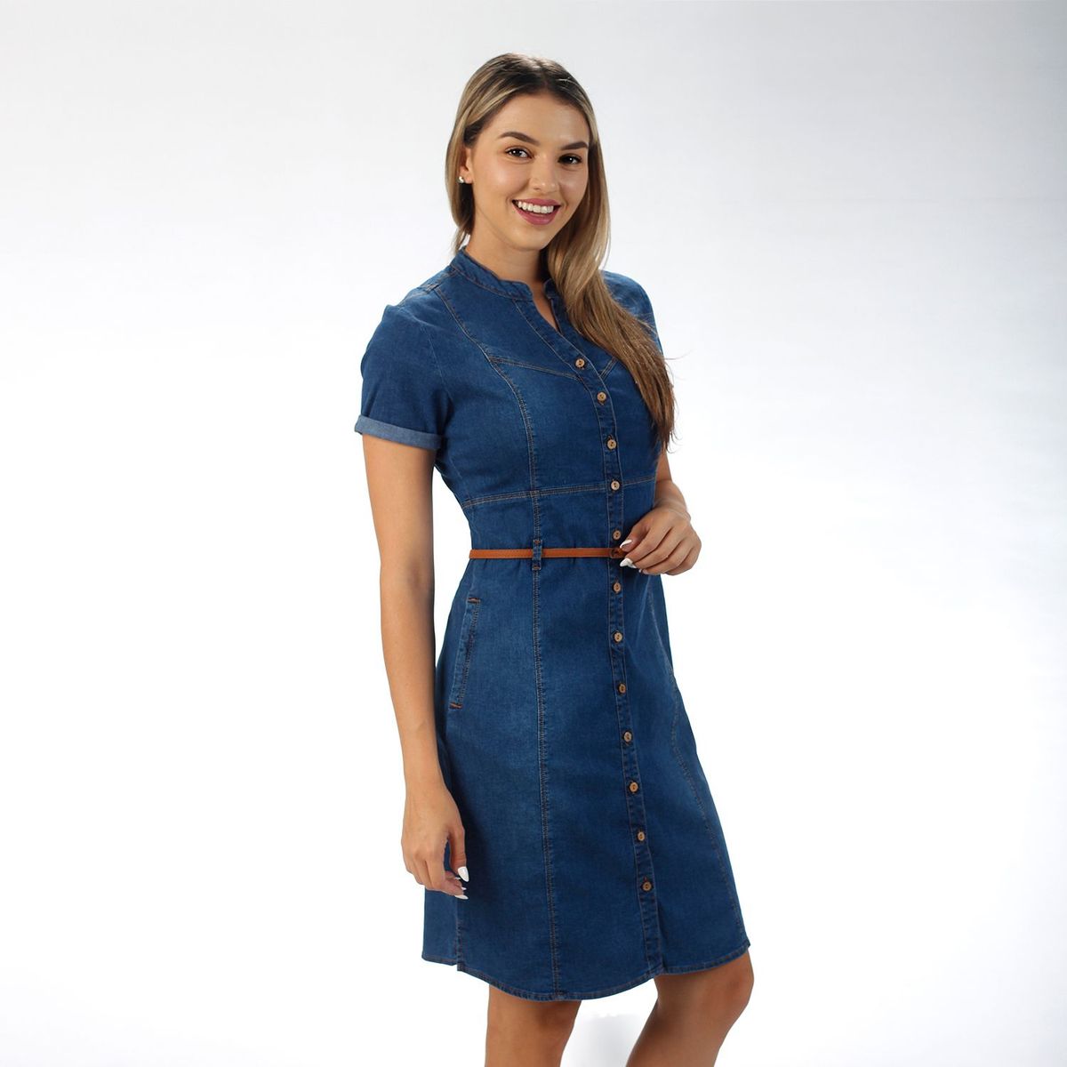 FORDAN JEANS - Vestido MIDI Casual Denim Mujer Fordan Jeans