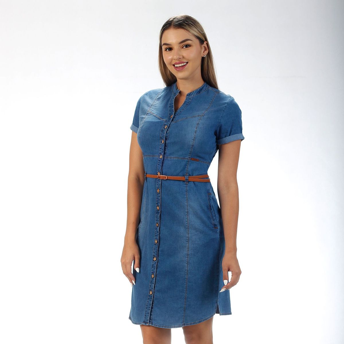 FORDAN JEANS - Vestido MIDI Casual Denim Mujer Fordan Jeans