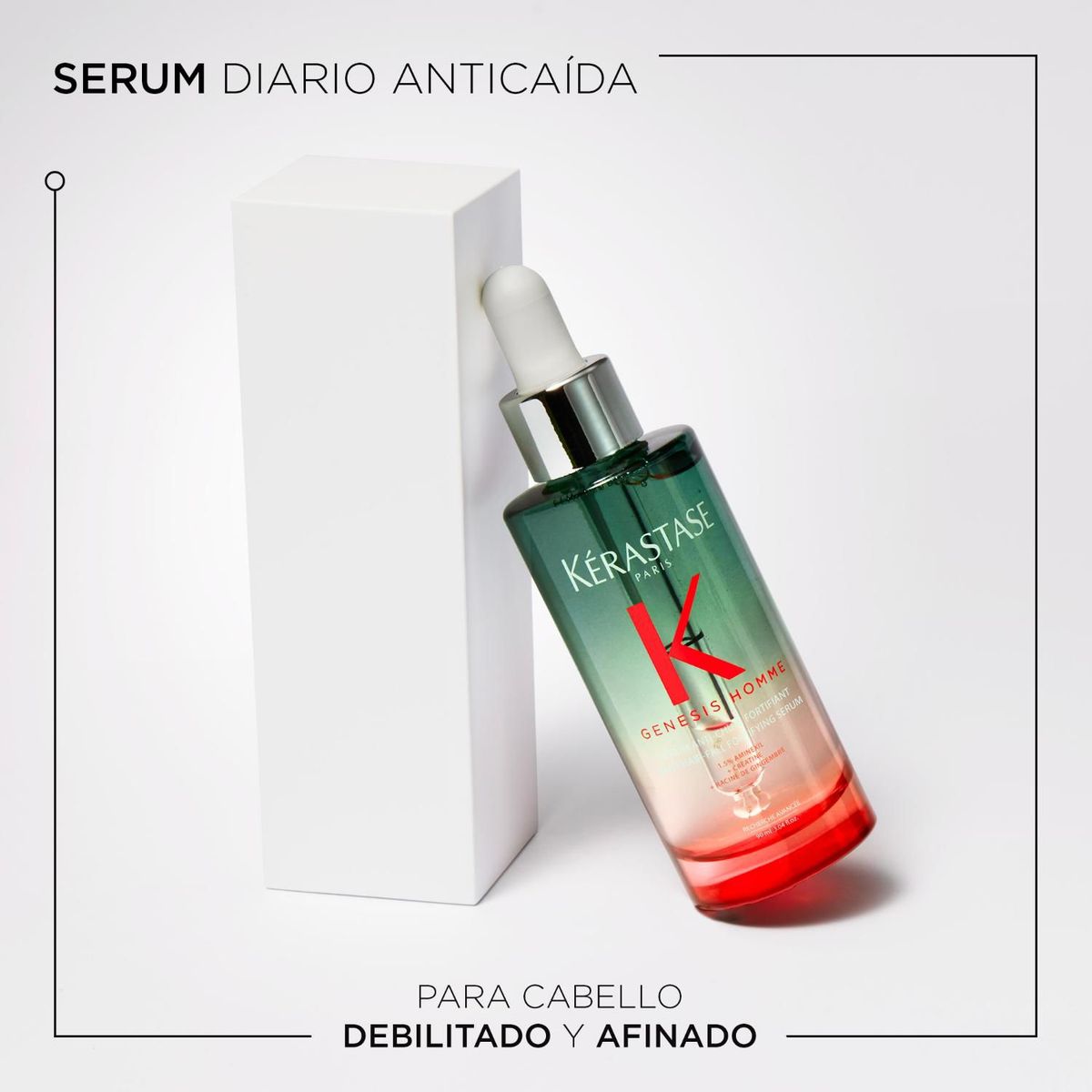 KERASTASE - Sérum Anti-Chute Fortifiant Para Cabellos Debilitados Con Tendencia A La Caída Genesis Homme Serum 90Ml
