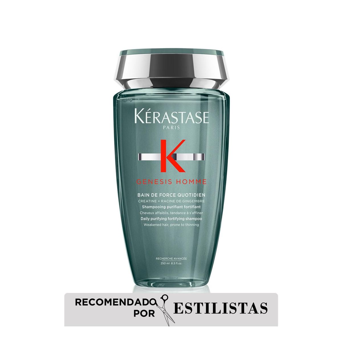 KERASTASE - Shampoo Purificador Y Fortificante Para Cabellos Debilitados Con Tendencia A La Caída Genesis Homme Bain Force 250Ml