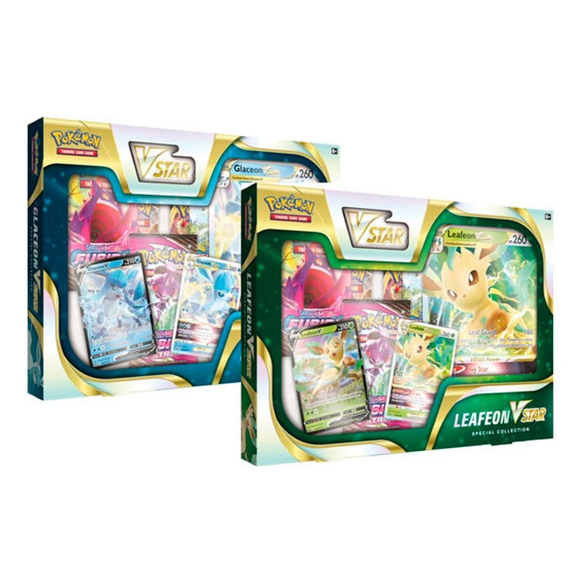 POKEMON - Juego de Cartas Pokemon Caja V Star Leafeon / Glaceon Español