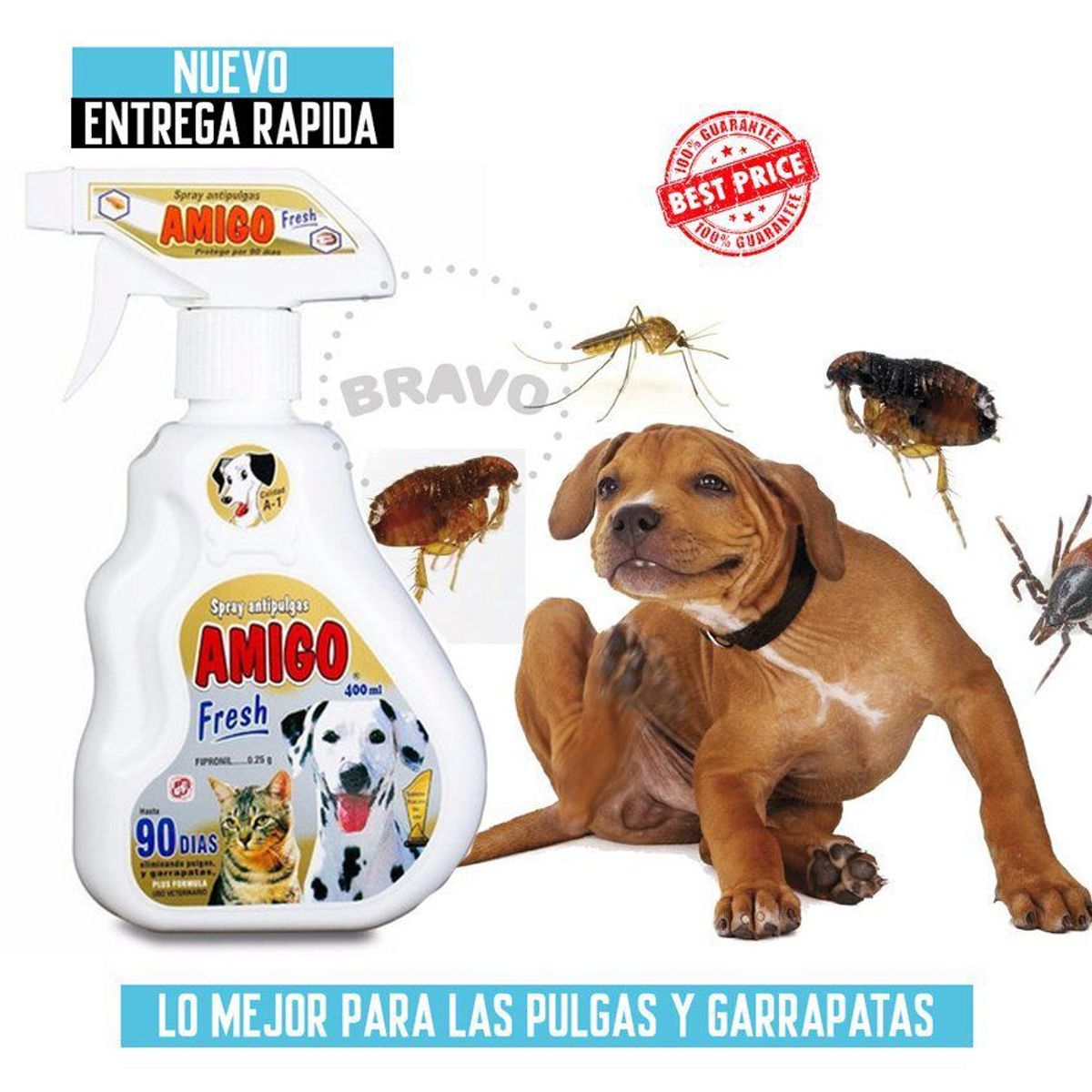 GENERICO - Spray AntiPulgas para Perros y Gatos 400Ml Garr