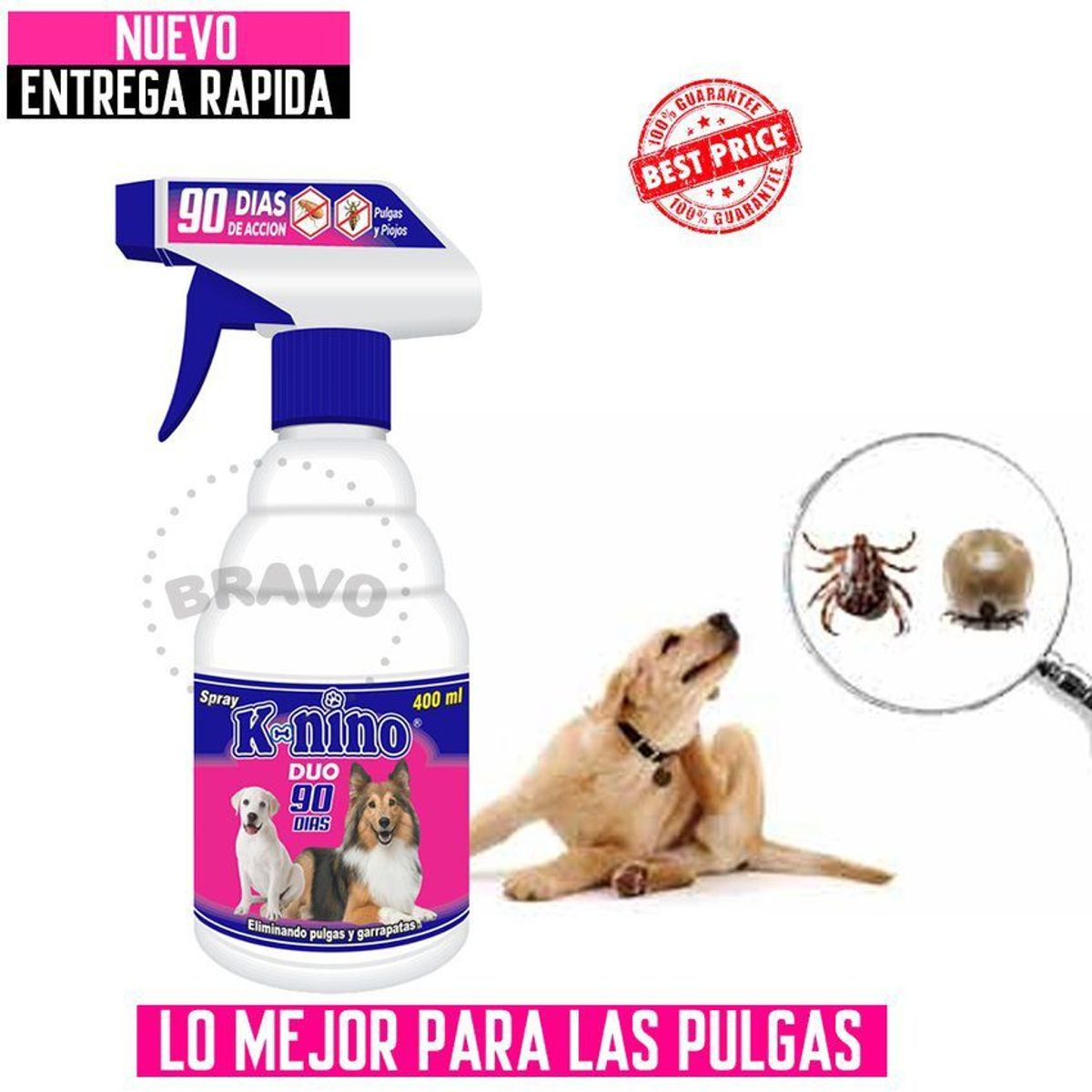 GENERICO - Spray AntiPulgas para Perros y Gatos 400Ml Garr