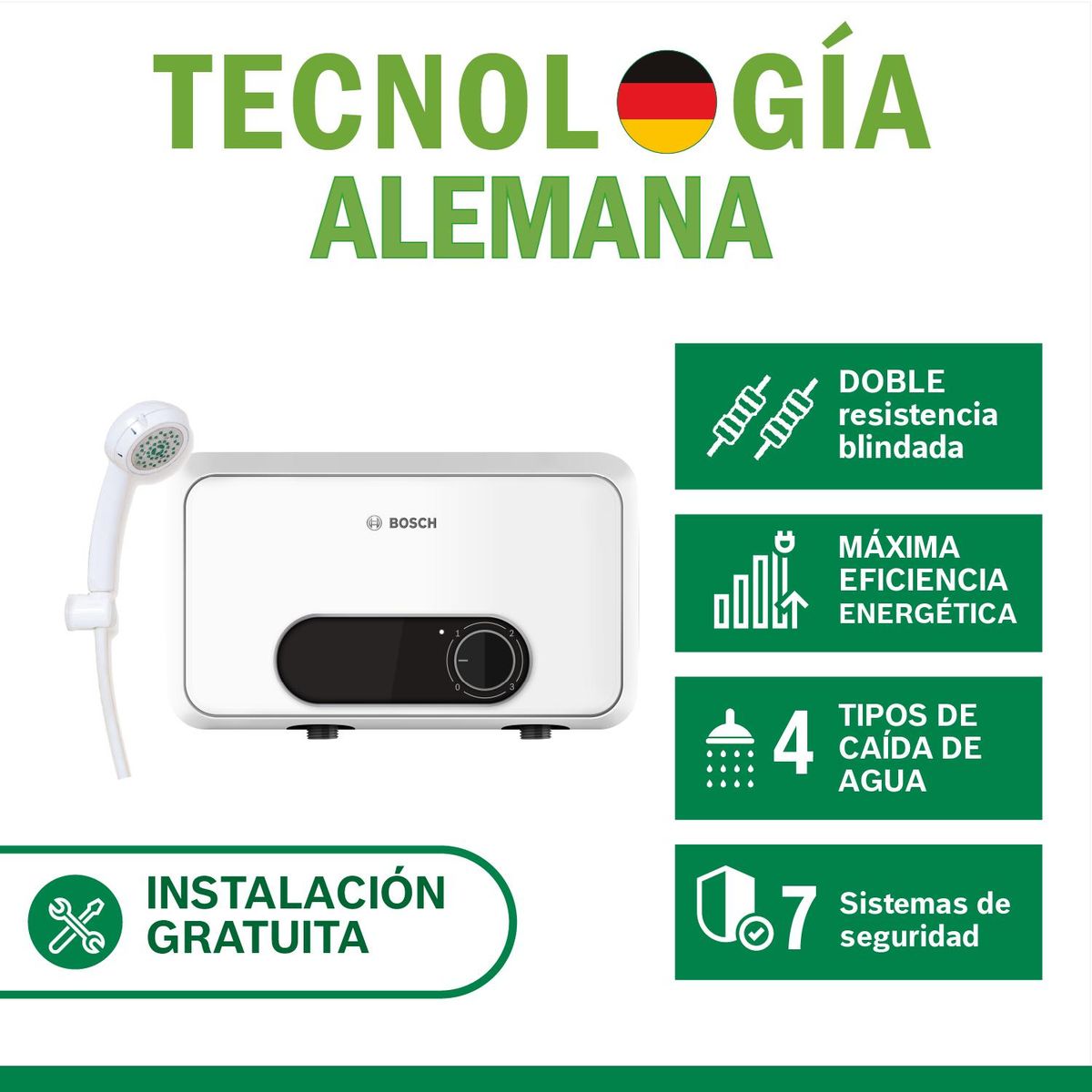 BOSCH - Rapiducha Bosch Essential 5.5kw Doble Resistencia