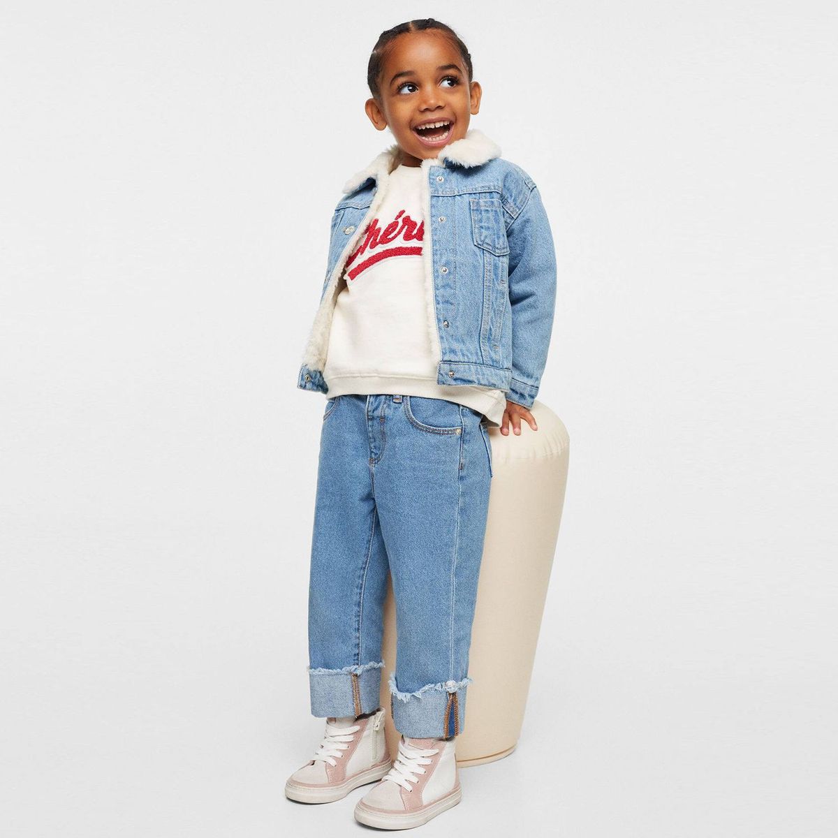 MANGO KIDS - Casaca Jean Bebé niña Mango Kids