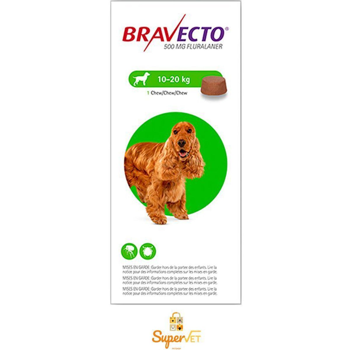 BRAVECTO - Antipulga Para Perros Bravecto Fluralaner 500Mg