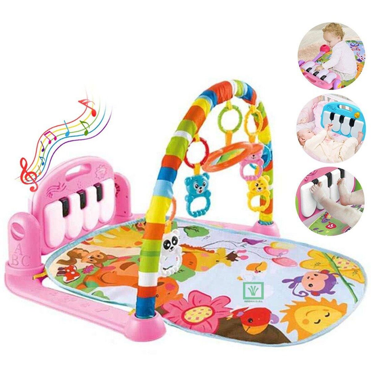 NIKIDS - Gimnasio Con Piano Musical Para Bebe Rosado