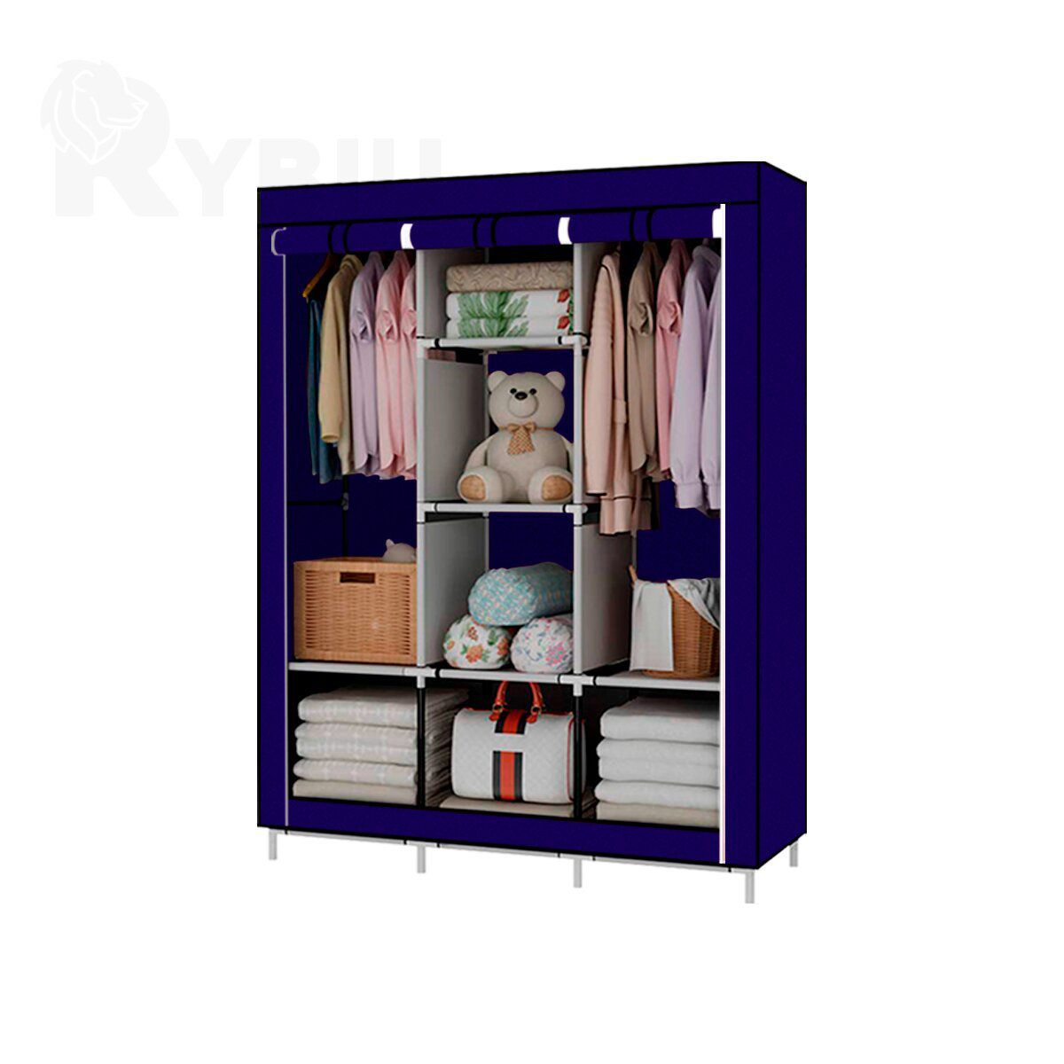 GENERICO - Armario Plegable 3 Cuerpos Azul