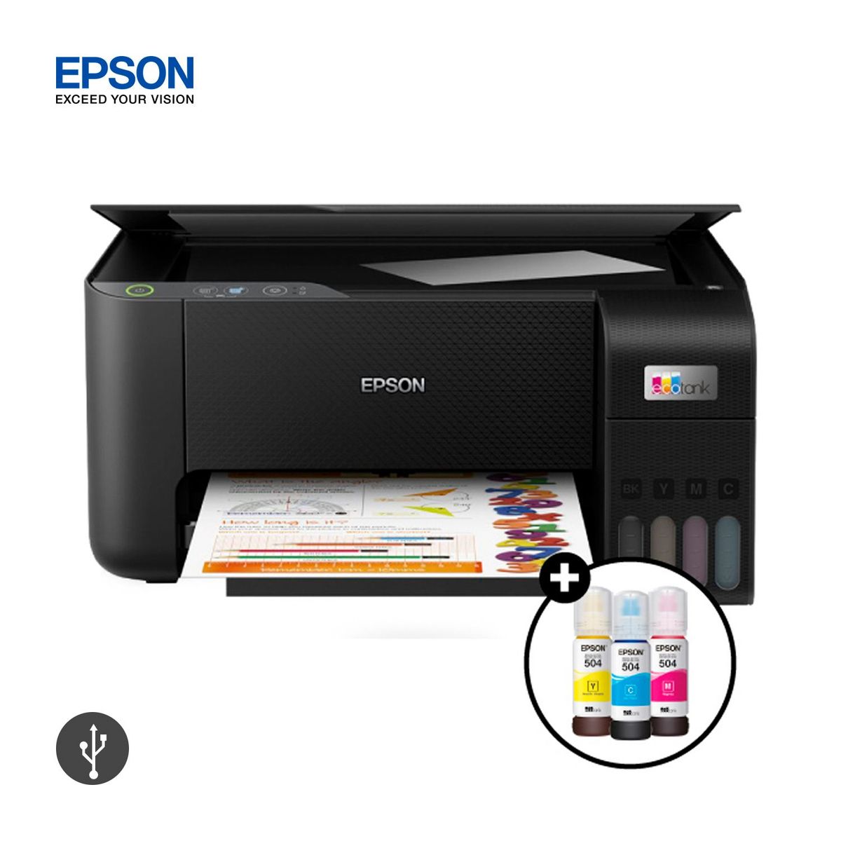 EPSON - Impresora Multifuncional EPSON L3210 Tinta Continua  ConexiónUSB
