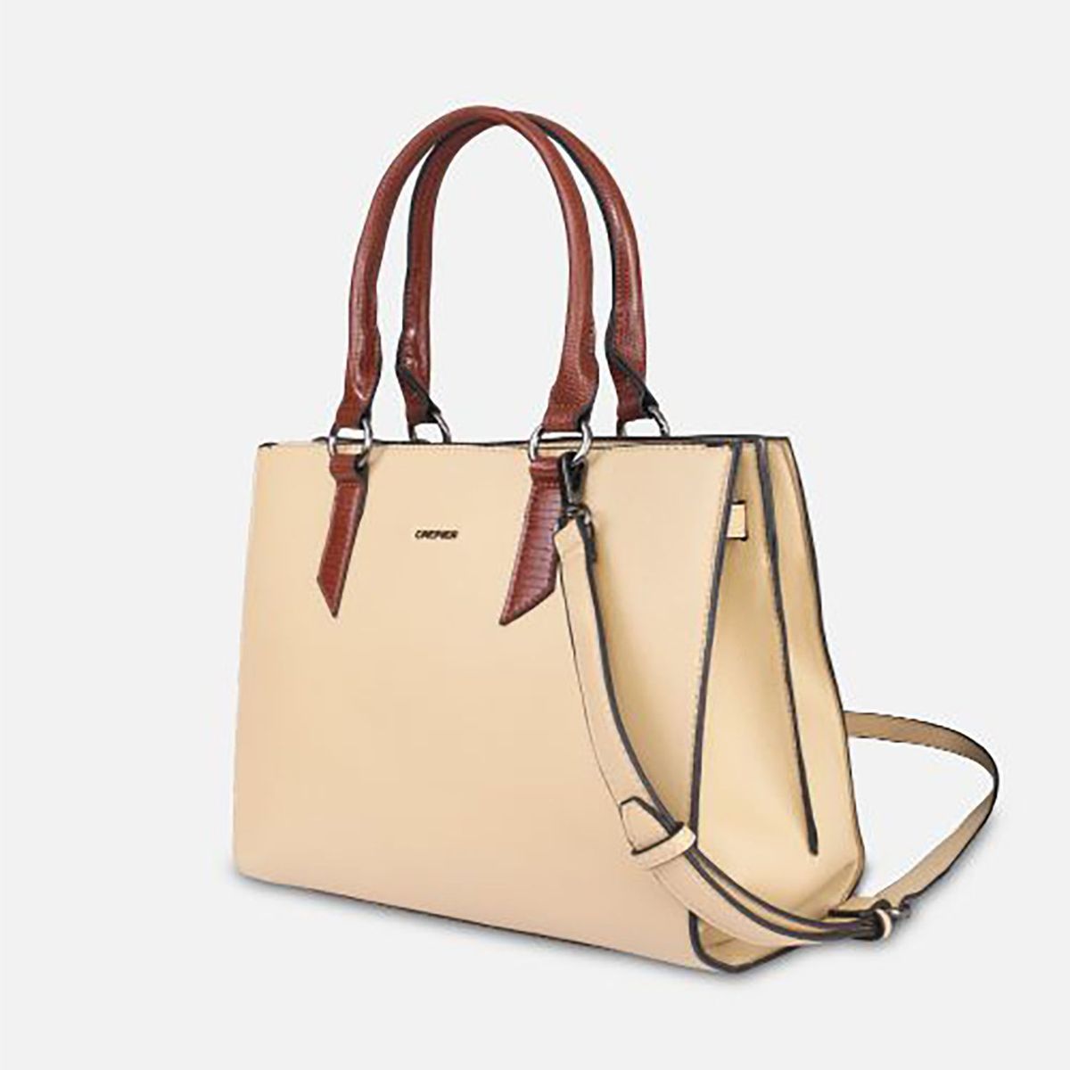 CREPIER - Cartera Satchel Mujer Crepier Zofiana Amarillo