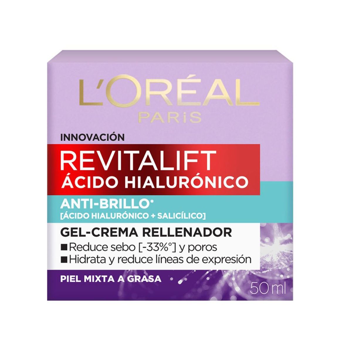 LOREAL PARIS - Gel Crema Anti-brillo L'oréal París Acido Hialuronico 