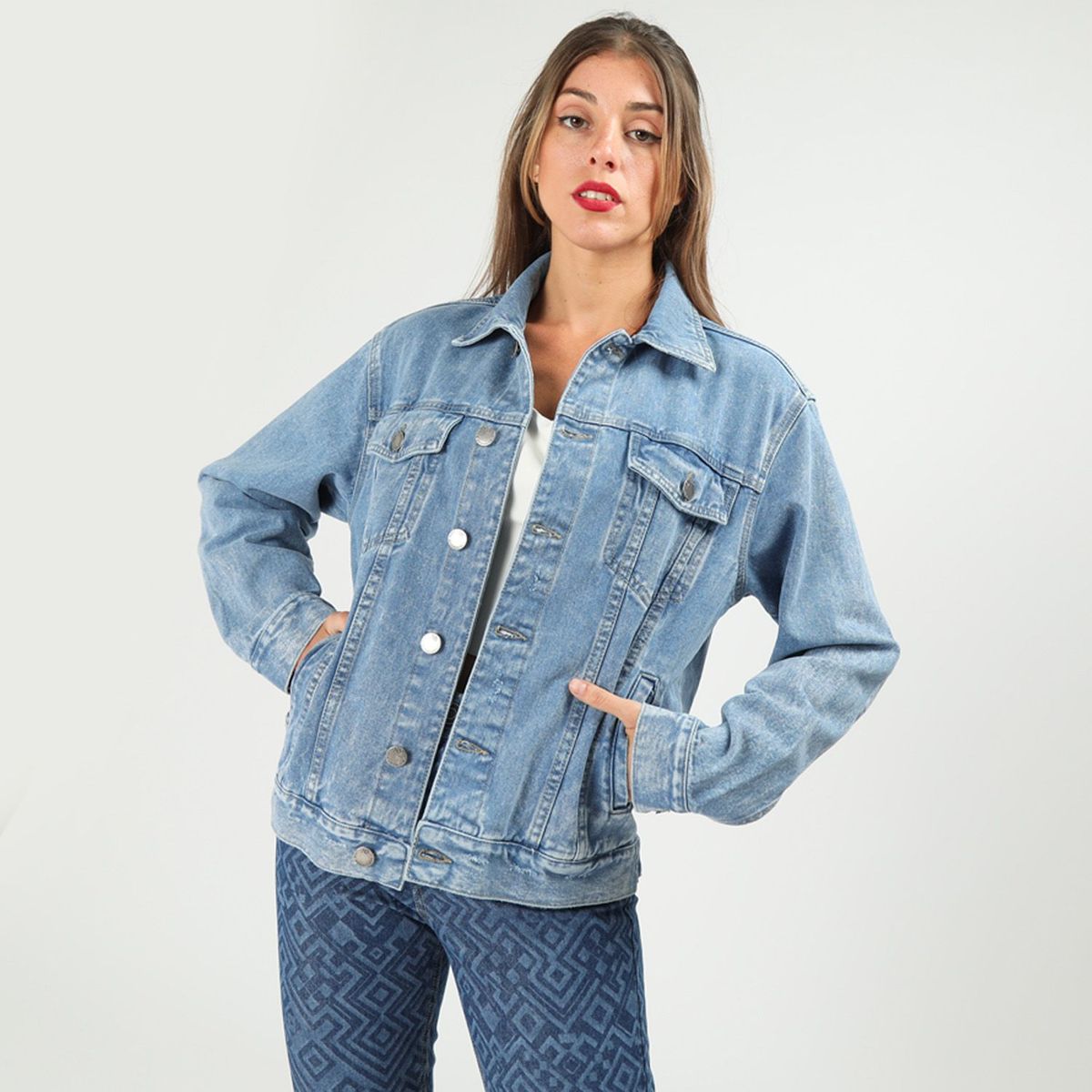 NOE BERNACELLI - Casaca Jean Oversize Mujer Noe Bernacelli