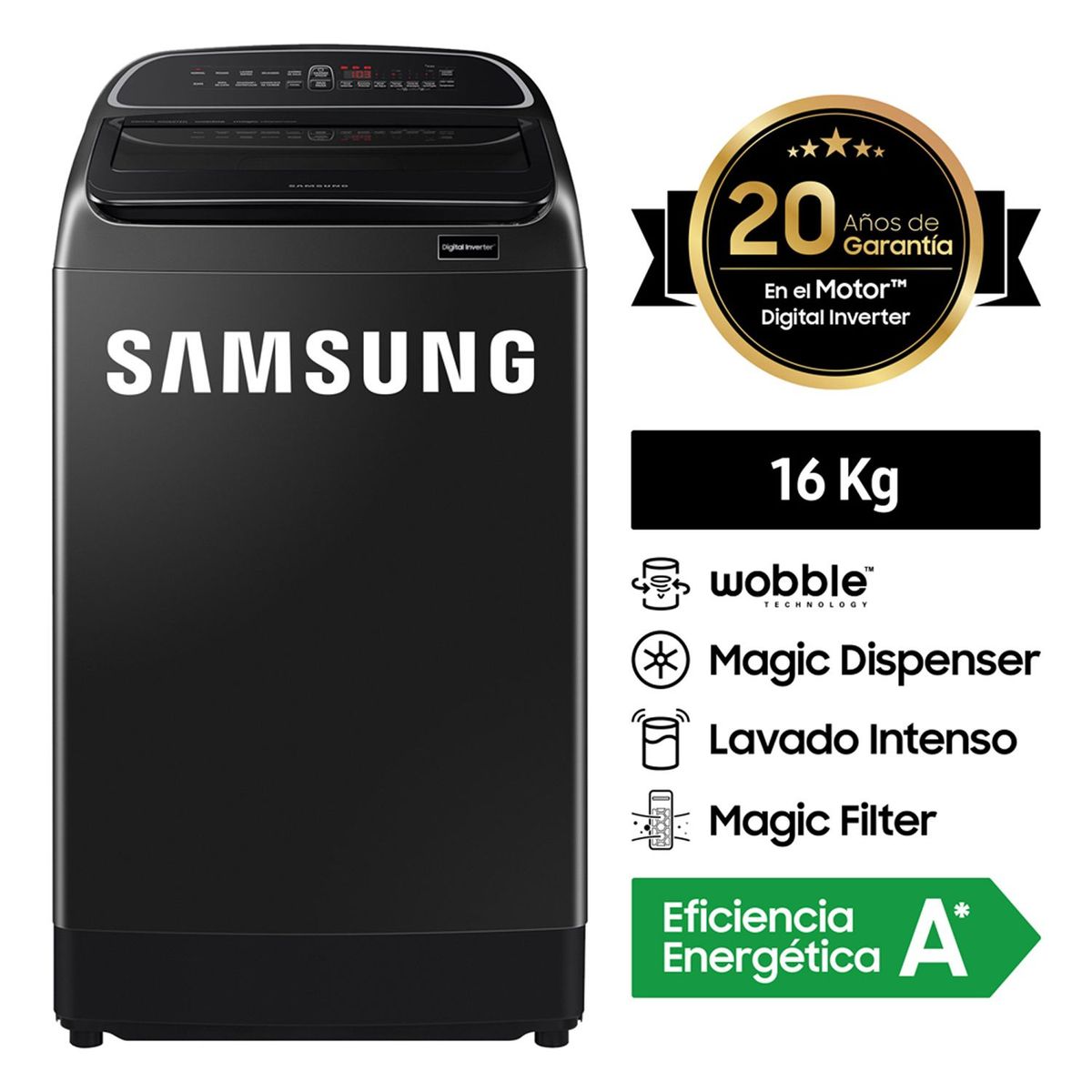 SAMSUNG - Lavadora Digital Inverter 16kg