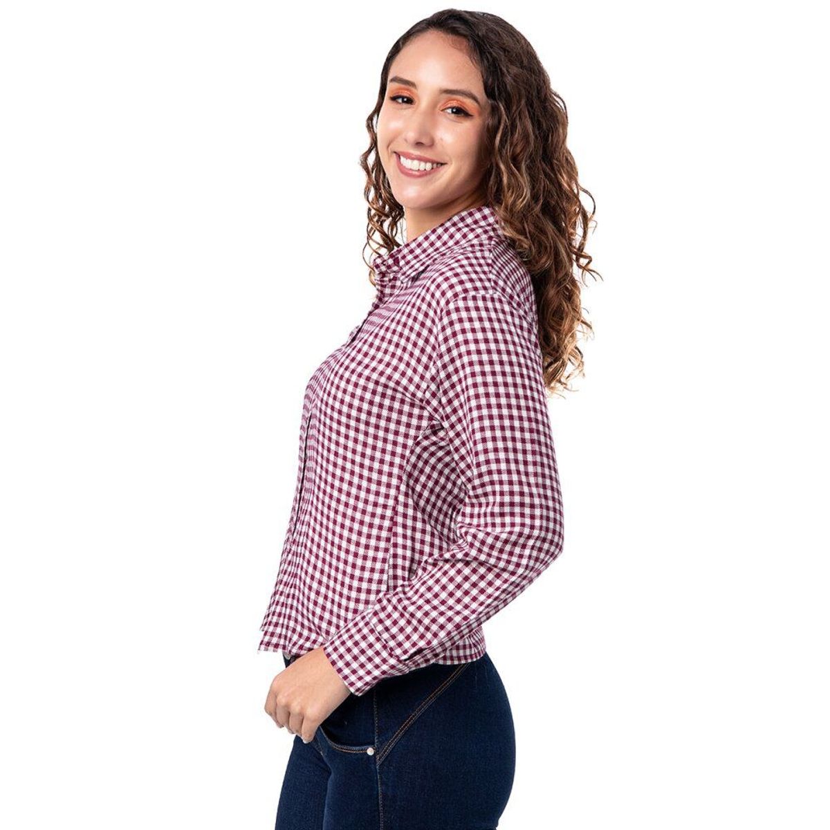 SQUEEZE - Blusa Cuadros Manga Larga Mujer