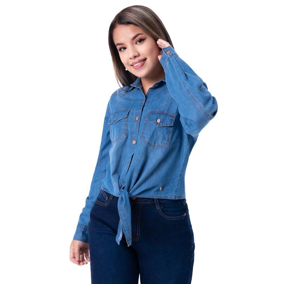 SQUEEZE - Blusa Denim Manga Larga Mujer