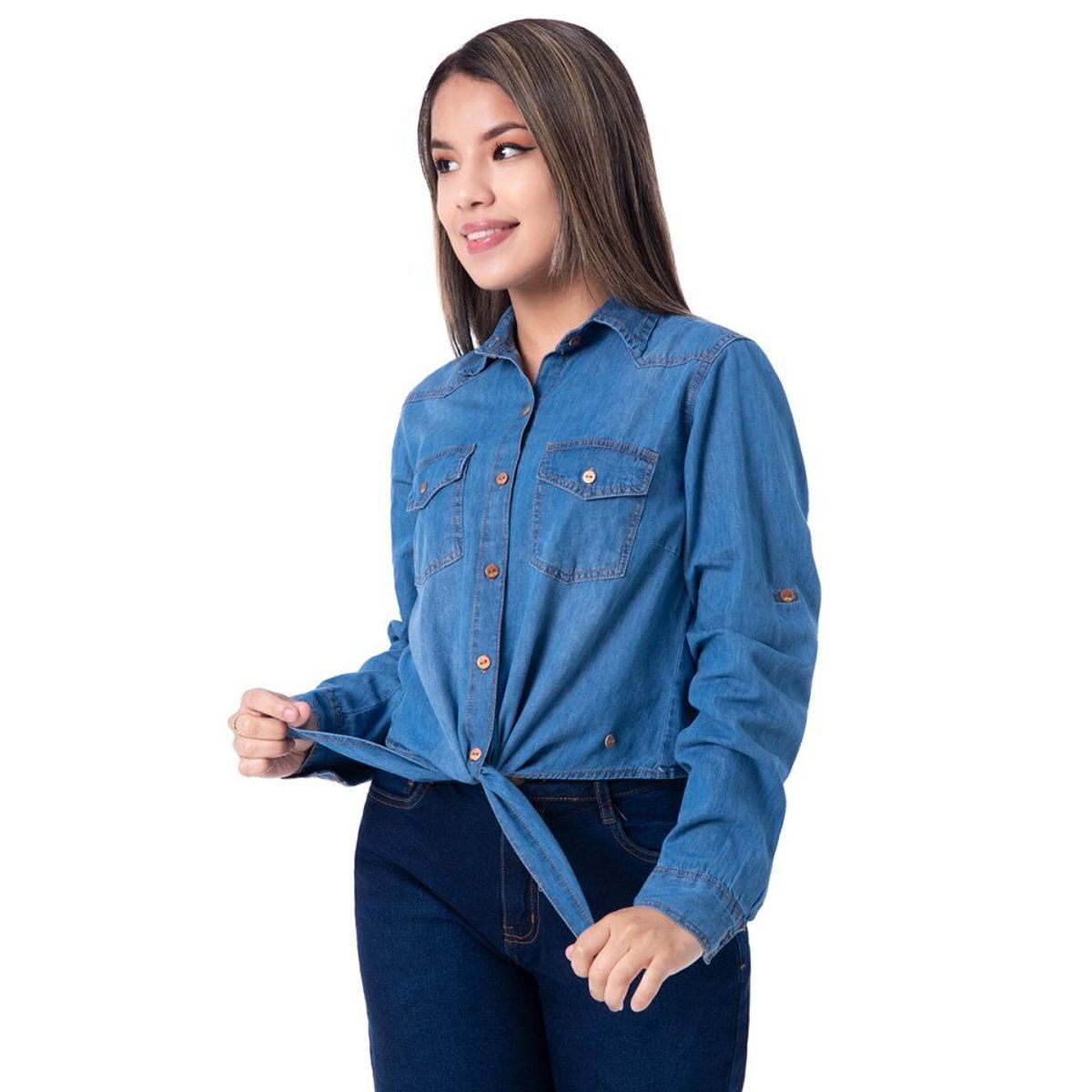 SQUEEZE - Blusa Denim Manga Larga Mujer