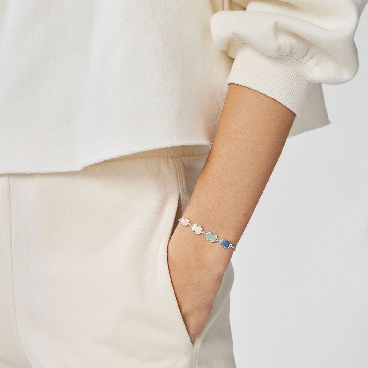 TOUS - Pulsera De Plata Con Cuatro Gemas