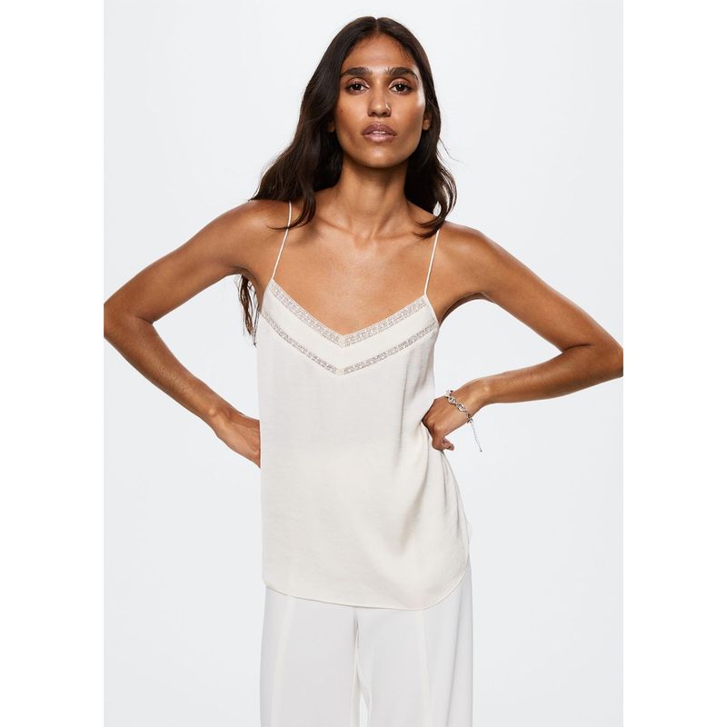 MANGO - Top Lencero Mujer Mango