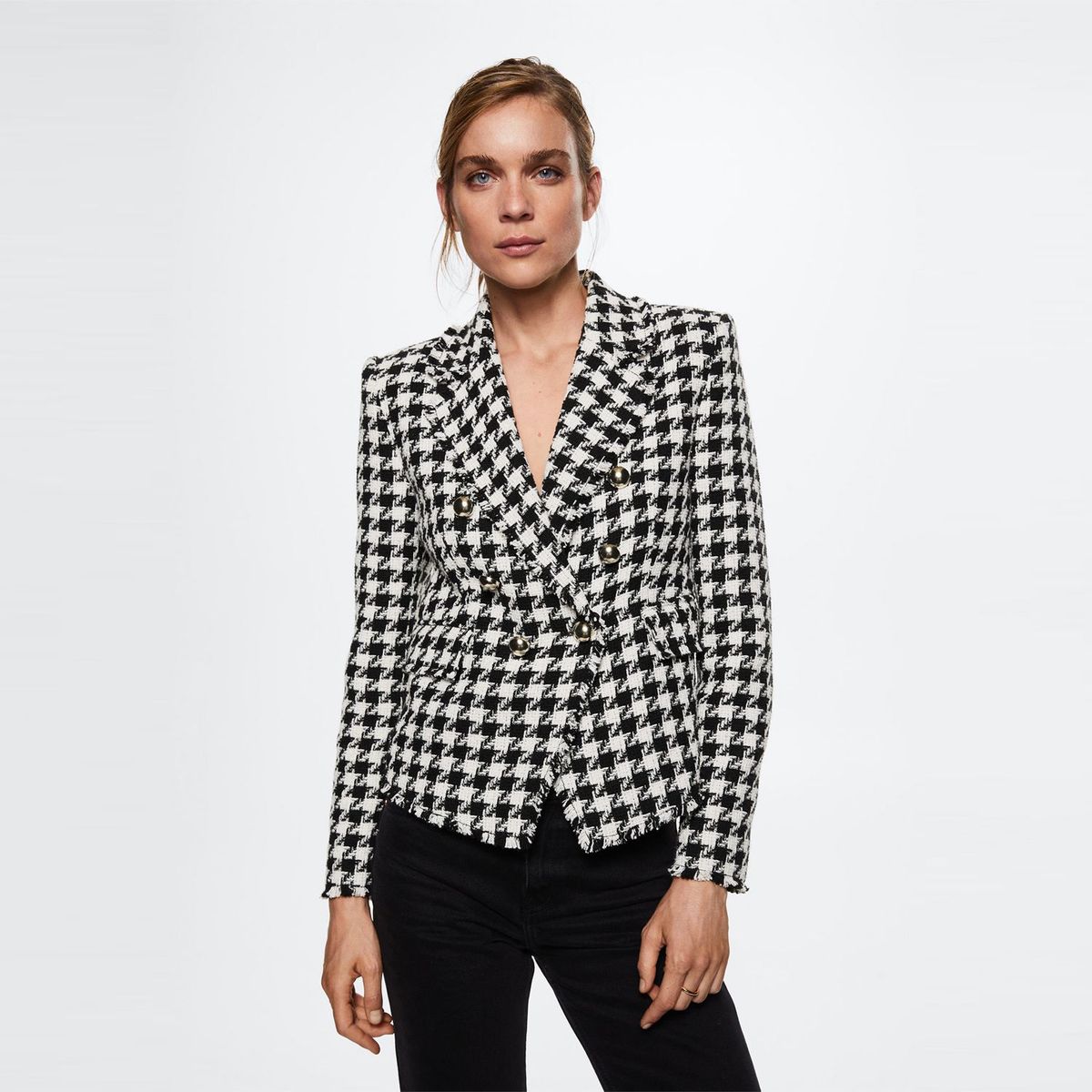 MANGO - Blazer Algodón Mujer Mango