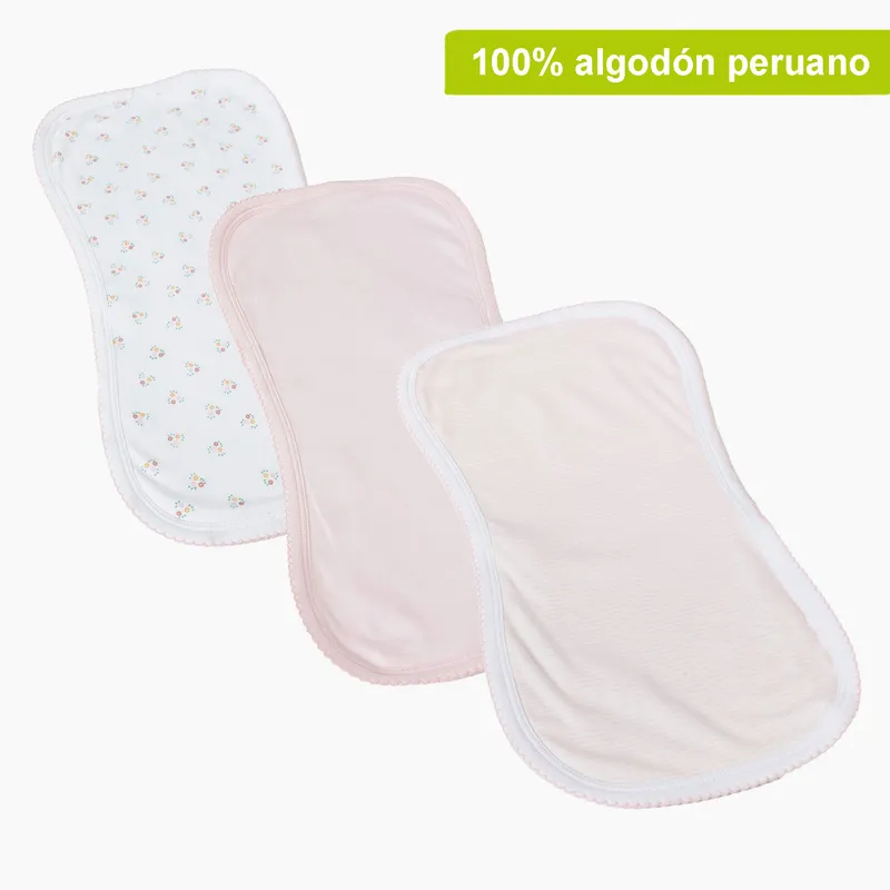 YAMP - Babero Bebé Niña Pack x3 Algodón Yamp