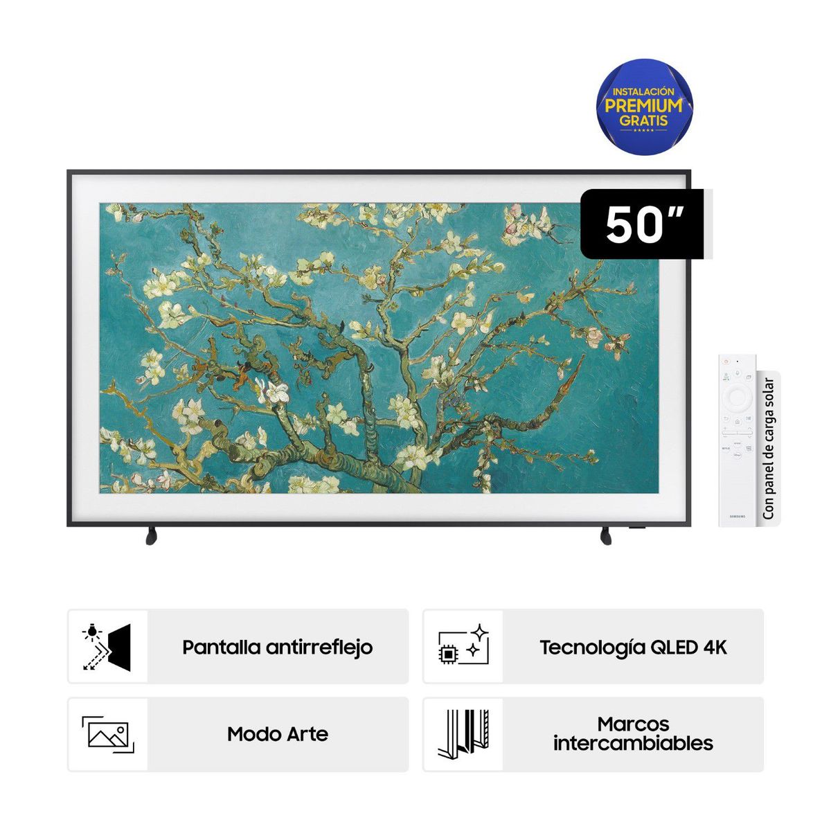 SAMSUNG - Televisor Samsung The Frame 50" Qled 4k Qn50ls03bagxpe