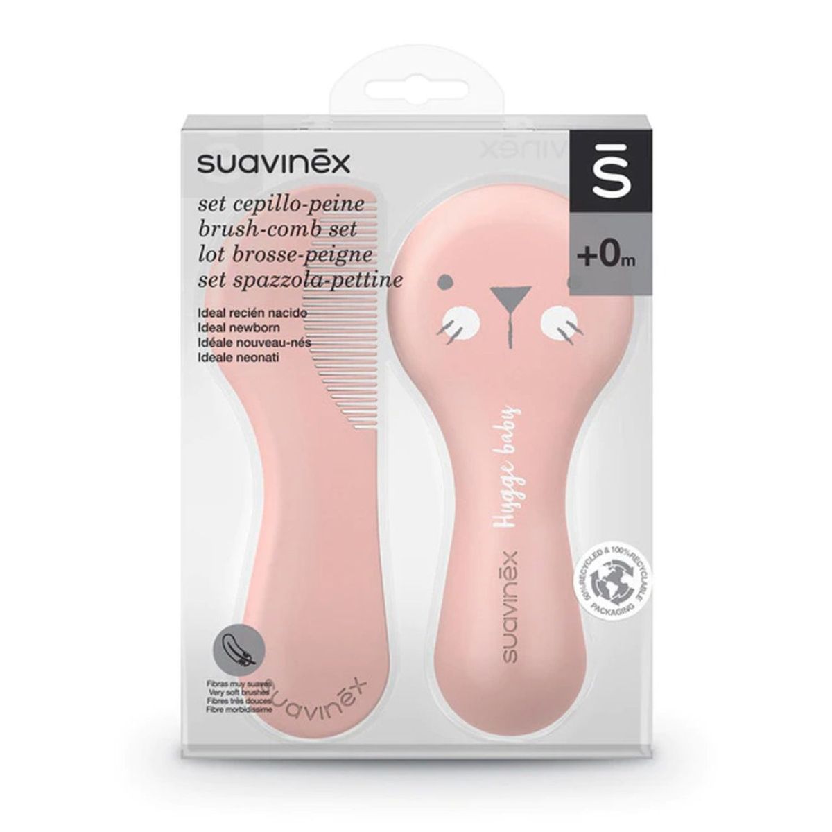 SUAVINEX - Set Cepillo y Peine +0m Rosado